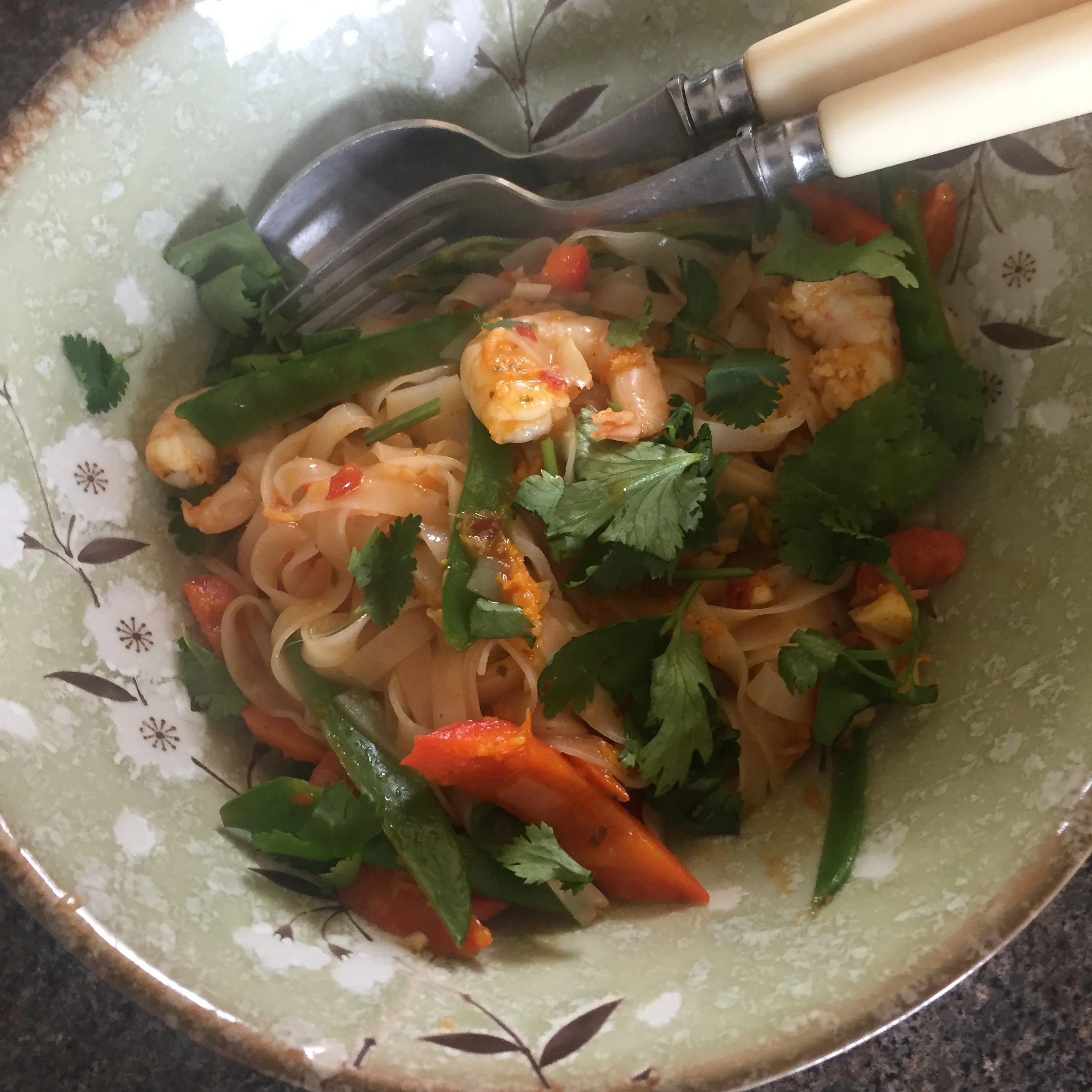 Thai prawn + ginger noodles