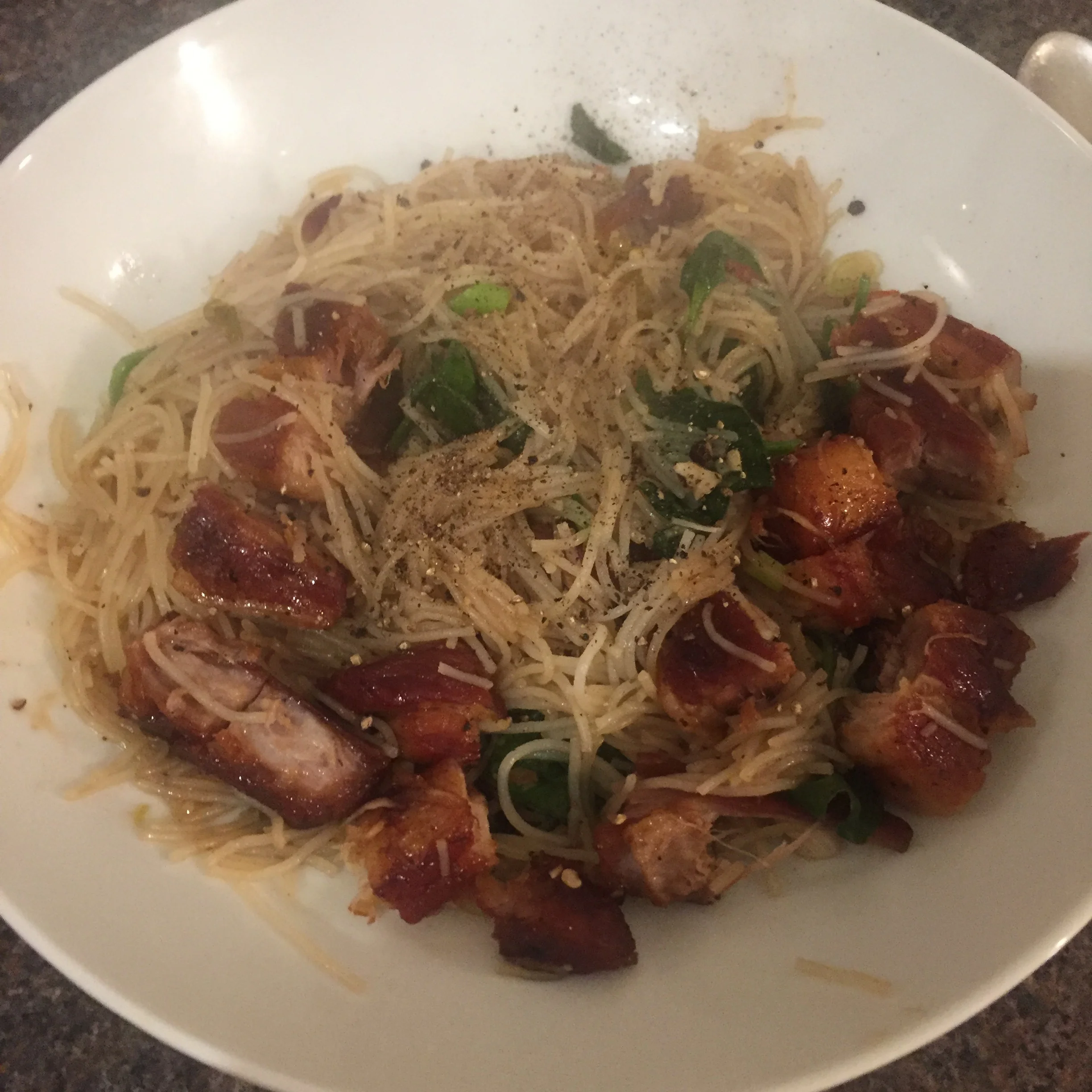 Pork belly + noodles