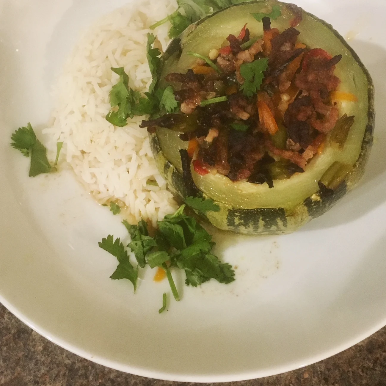 Thai-style stuffed marrow
