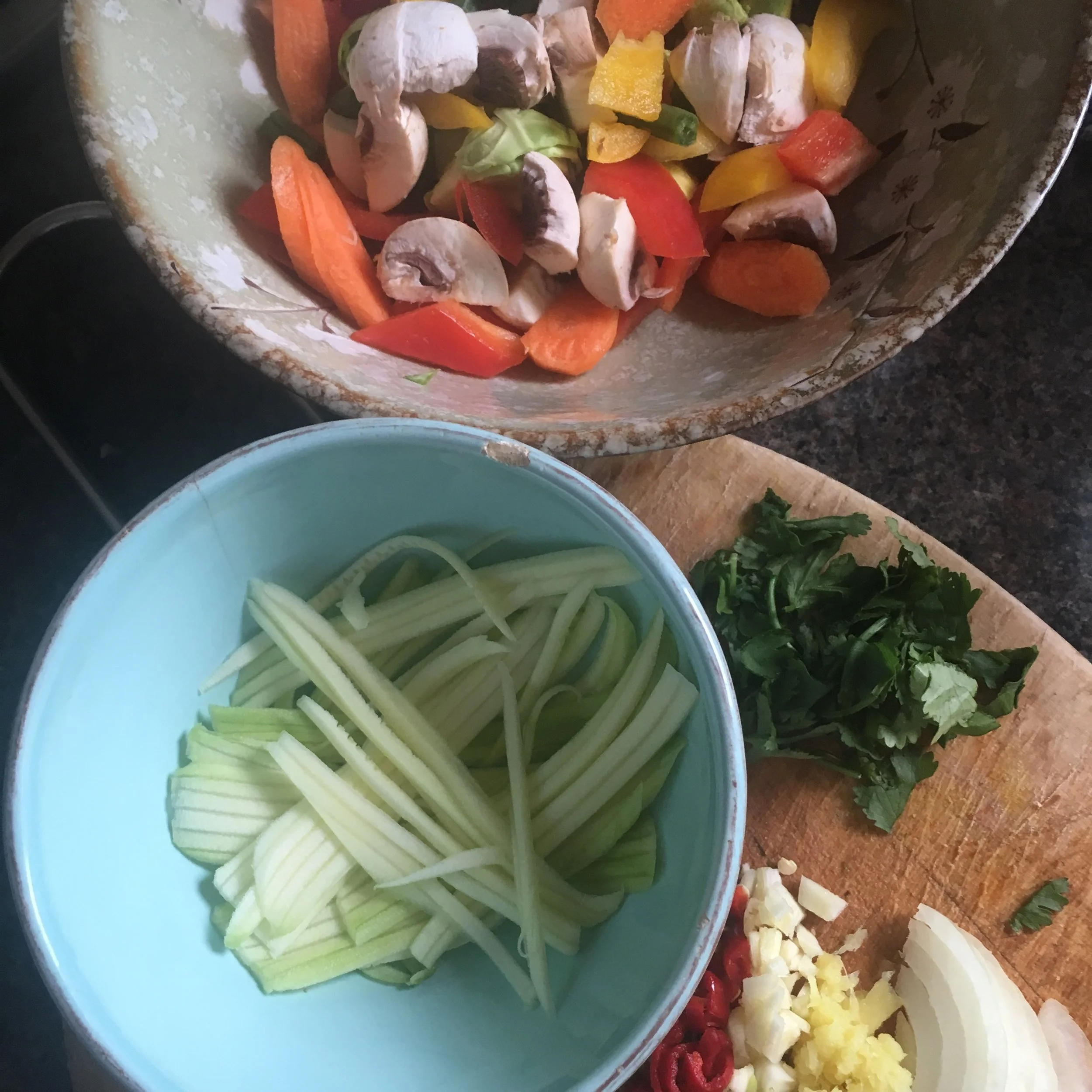 Rachel Redlaw Thai vegetable stir fry with ginger, chilli and lime