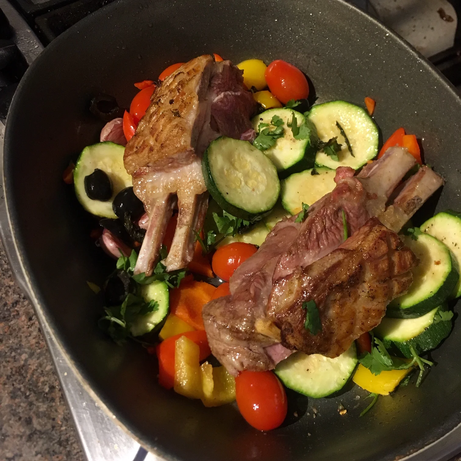 Spring rack of lamb traybake