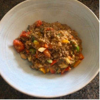 Savoury mince + oats