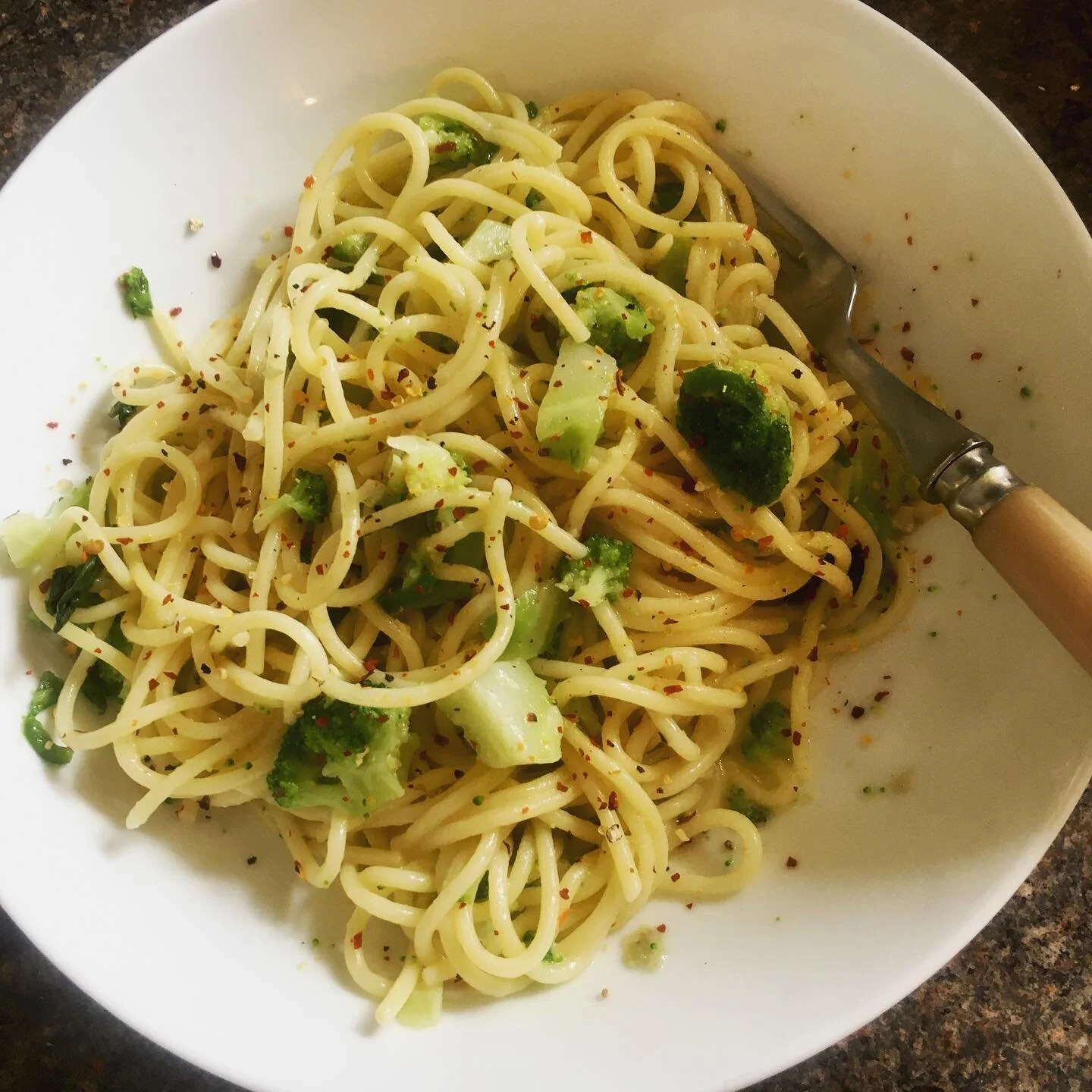 Blue cheese + broccoli spaghetti
