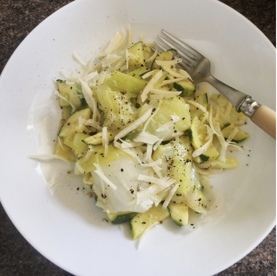 Courgette leek salad with (possibly) the best dressing ever