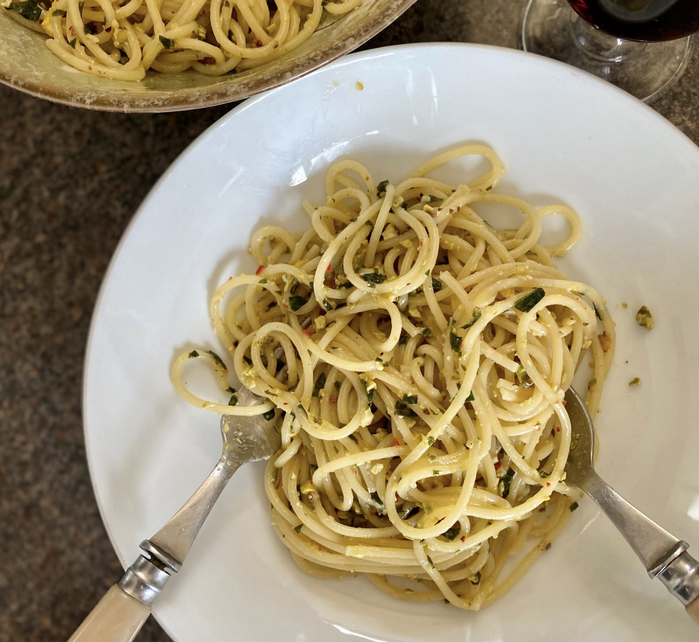 Pasta with ‘posh pesto’