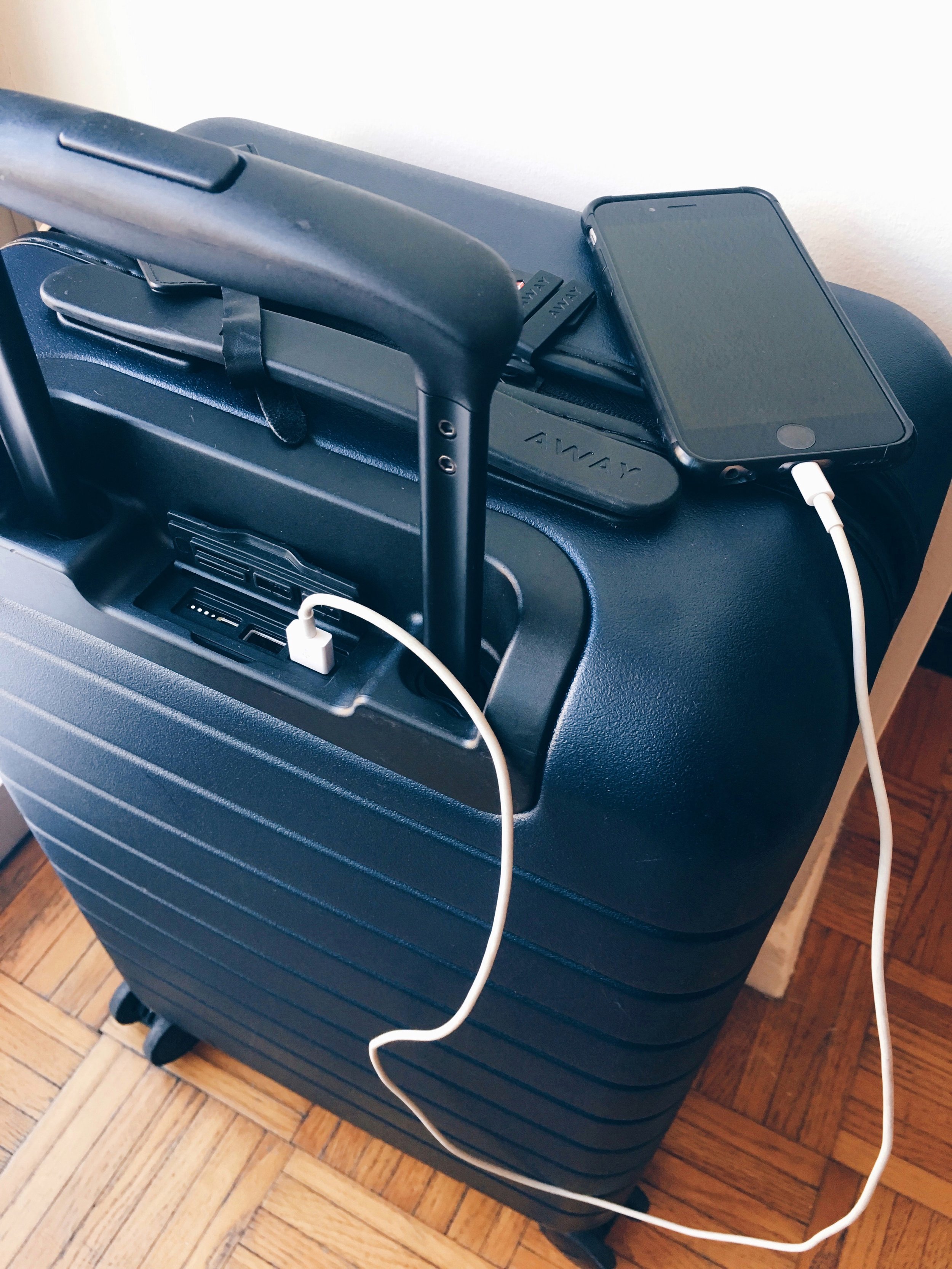 away travel luggage with charger