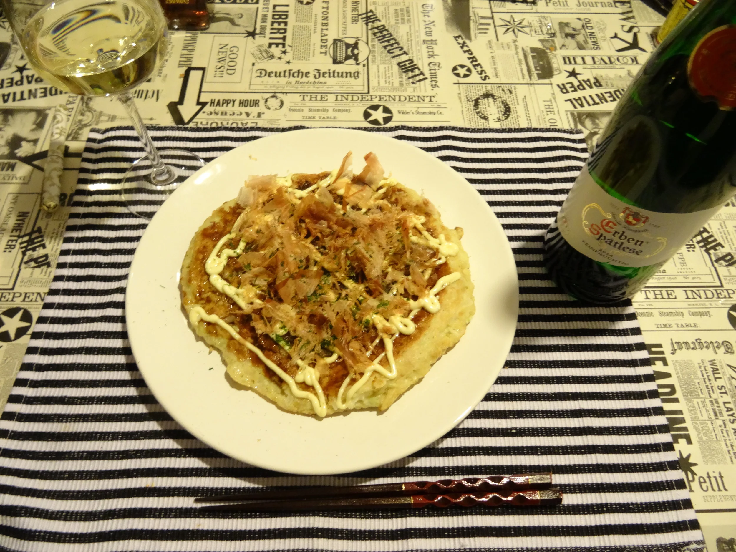 26.Sep 2015 : Okonomiyaki mit weißem Wein