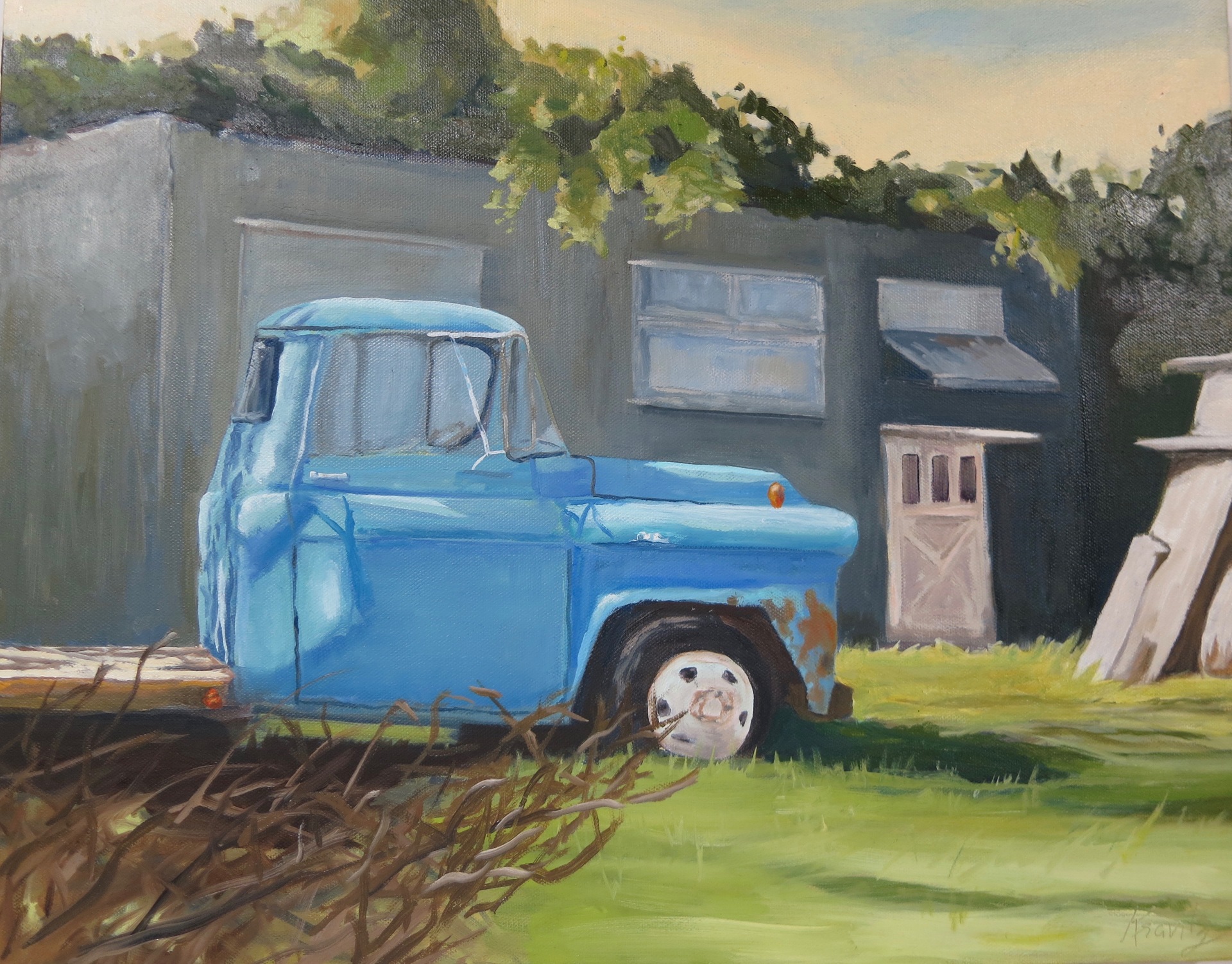 Lynda Kravitz "Blue Truck Gray Barn"
