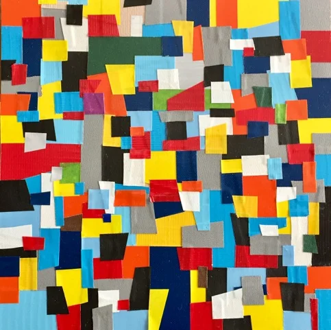 untitled collage 32”x32” from 2018 by Michael Westerman