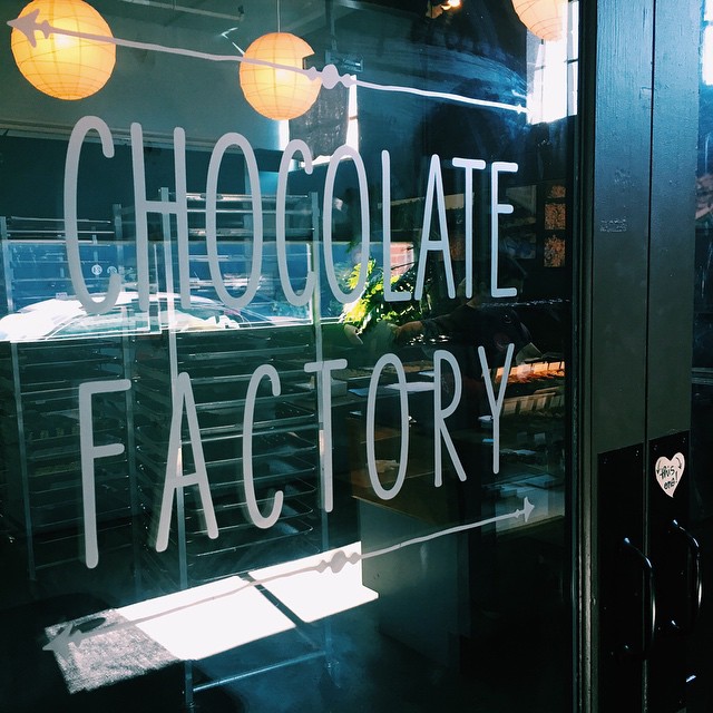 French Broad's factory door