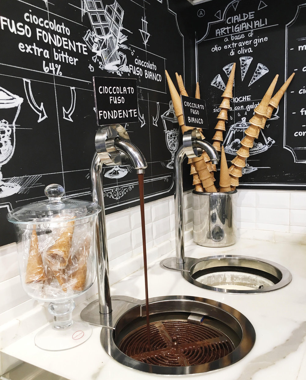 Still life of a chocolate fountain