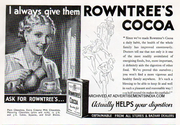 A 1930s advertisement for Rowntree’s focusing on the family’s health