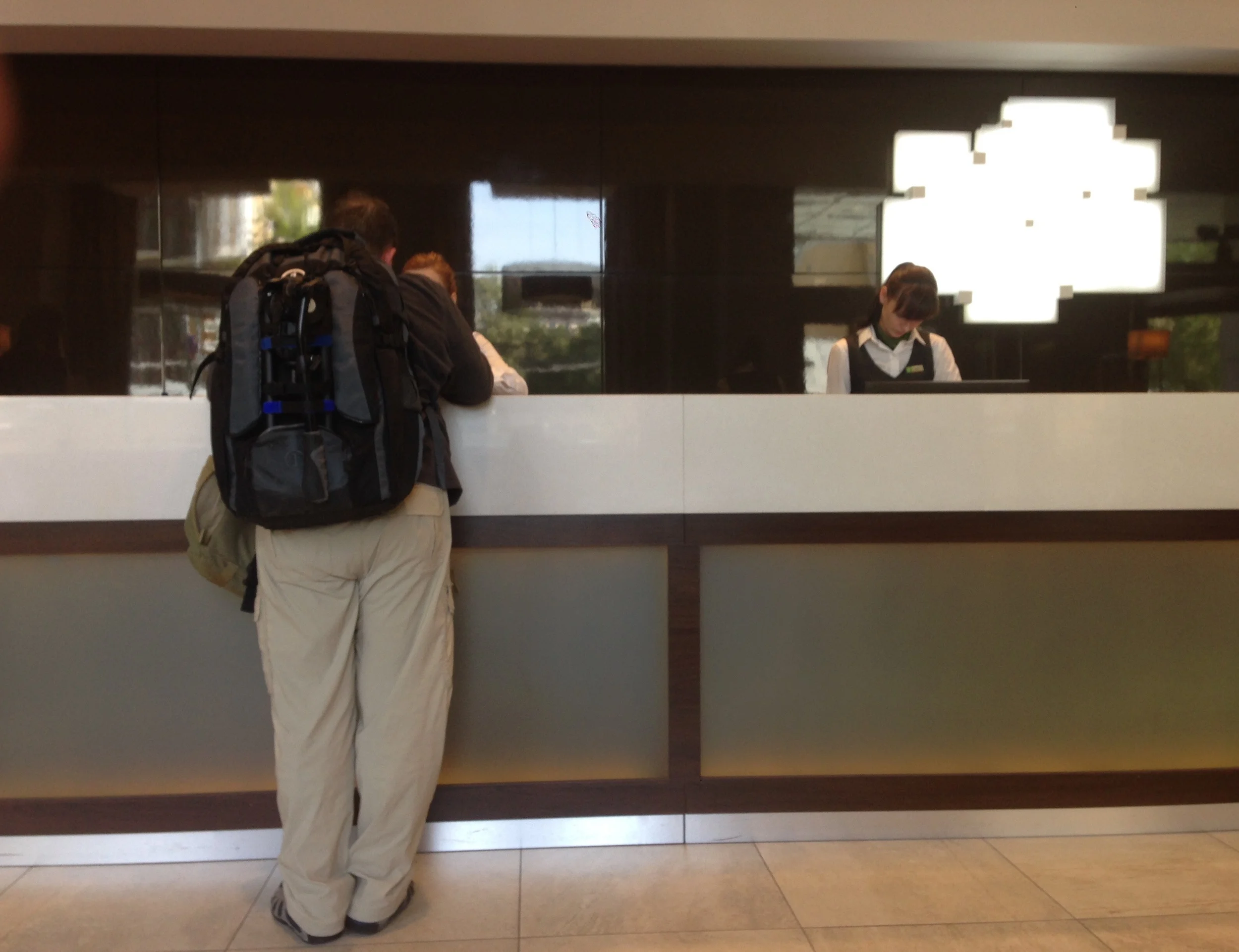 Finally checking in to the Holiday Inn Kiev