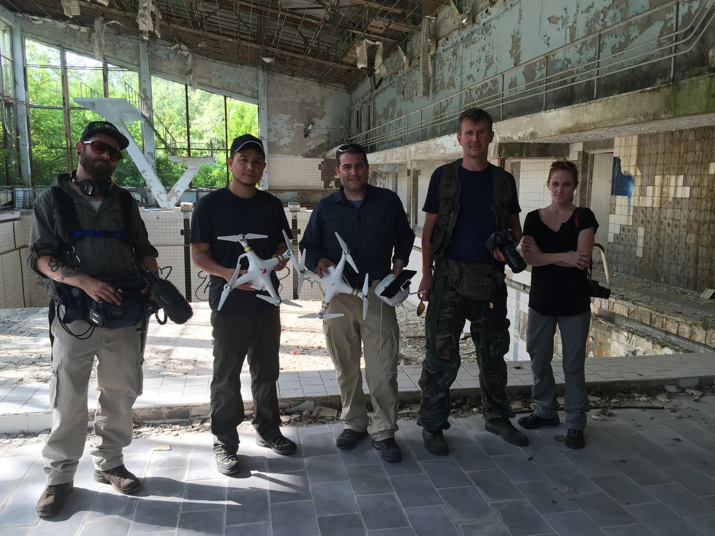 Team DJI, me, Arek and a skeptical Elizabeth.