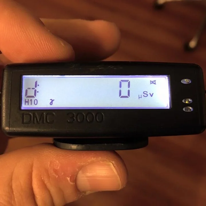 Mirion Technologies DMC 3000 Dosimeter reset to zero for the trip