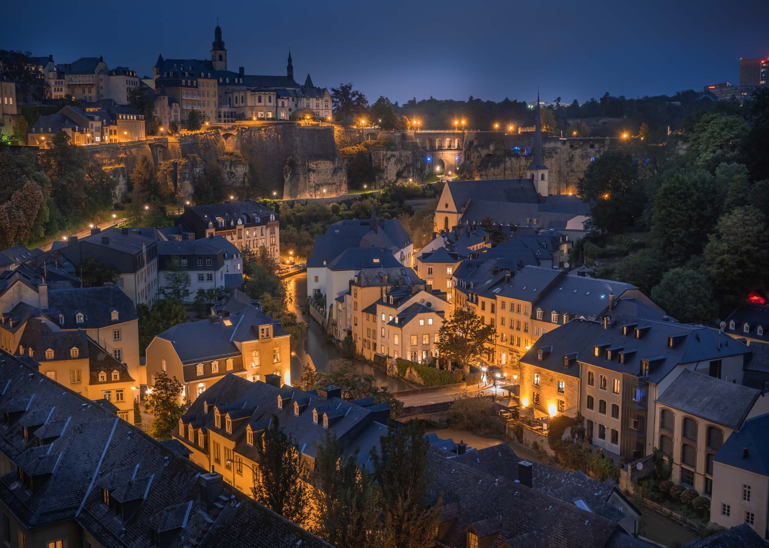 Nightfall over Luxembourg