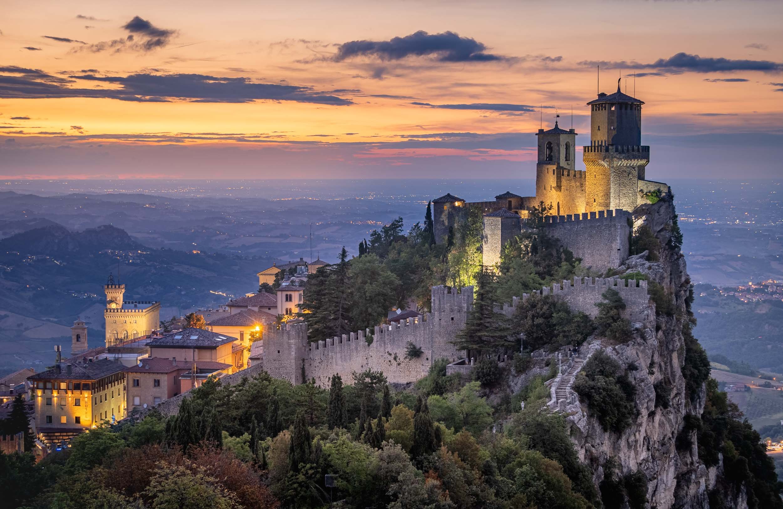 San Marino at Sunset