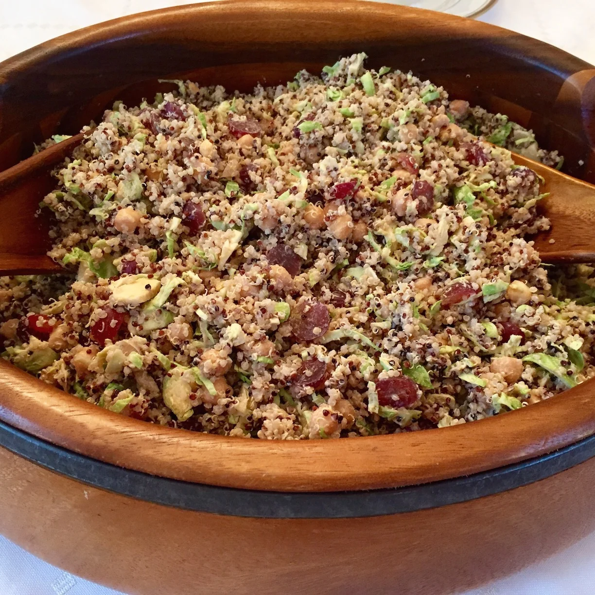 KITCHEN CURATIONS: QUINOA WITH CHICKPEAS, BRUSSELS SPROUTS, AND GRAPES