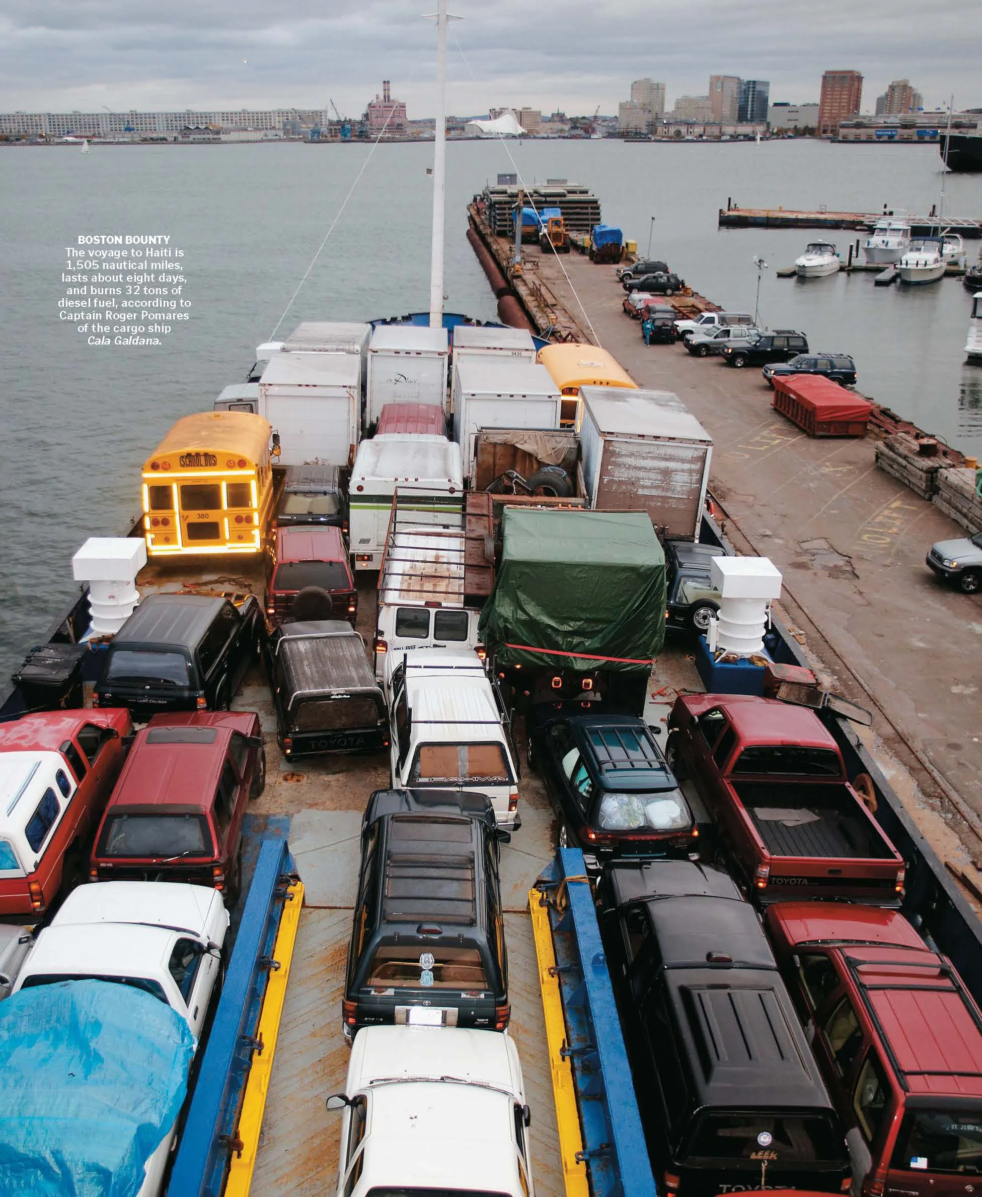 Clunker cars bound for Haiti from East Boston, Ma.