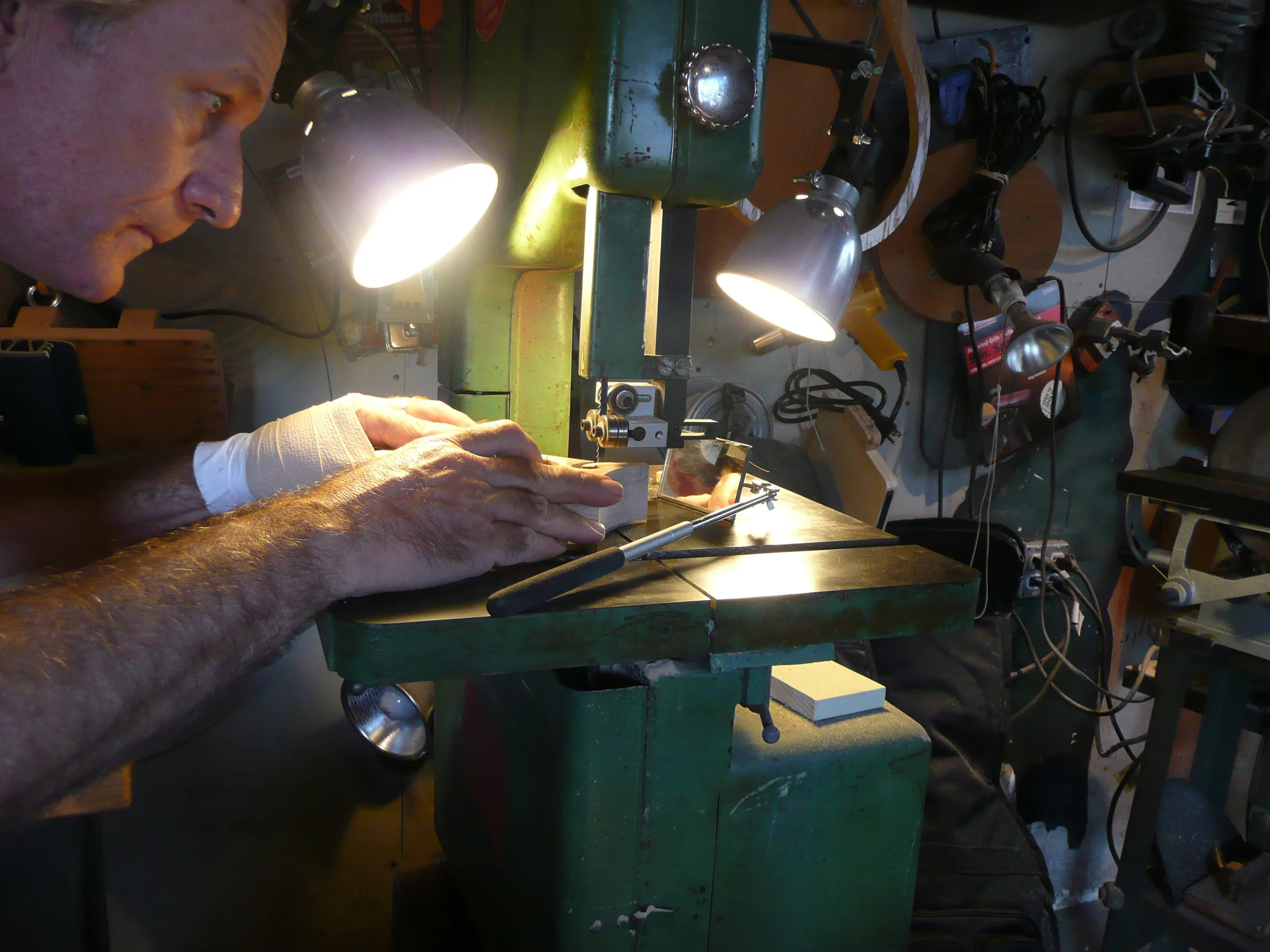  Working neck Block on Band Saw (Safety Glasses Please!) 