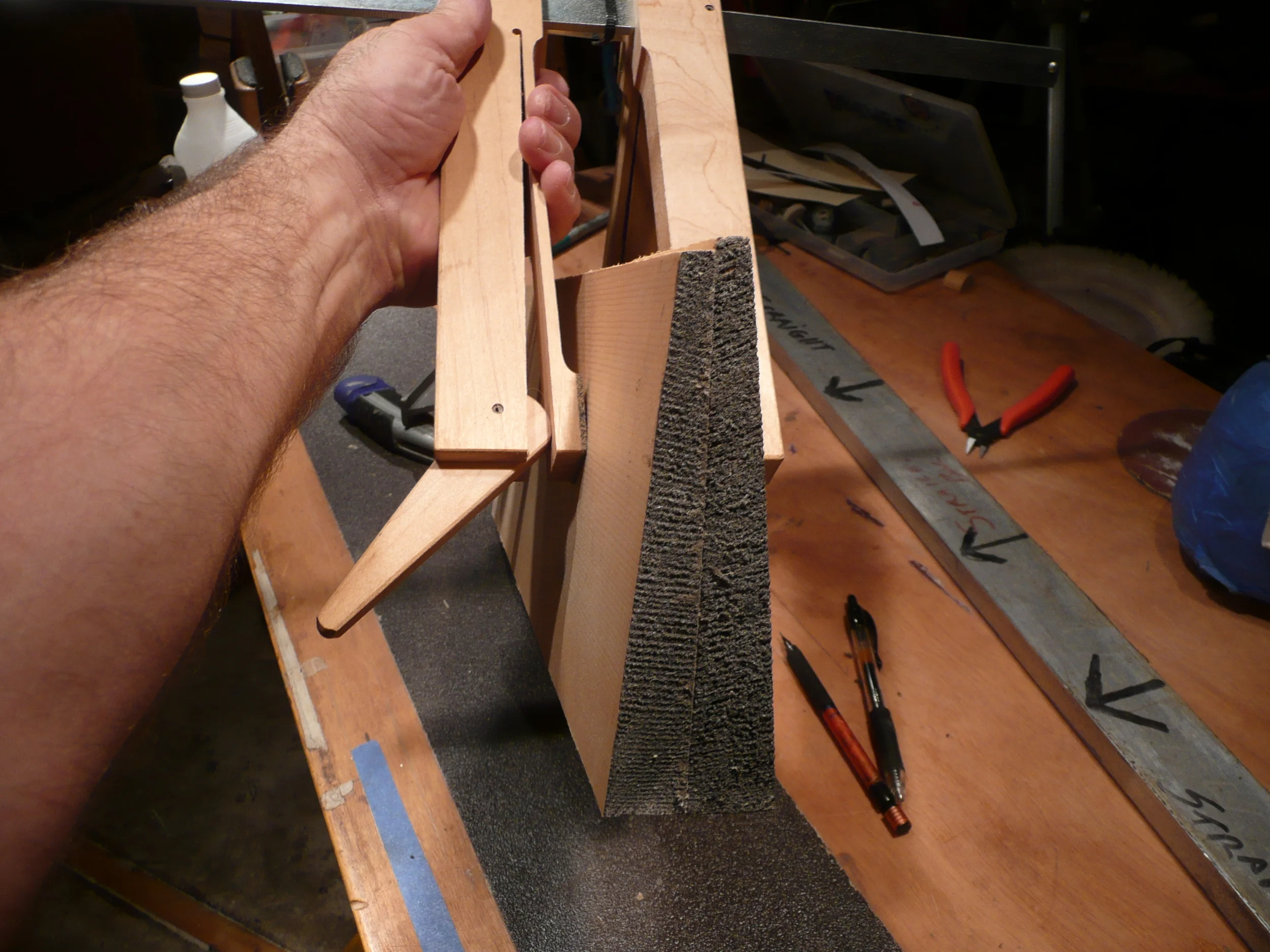  Straight grain oriented in a "V" for strength 