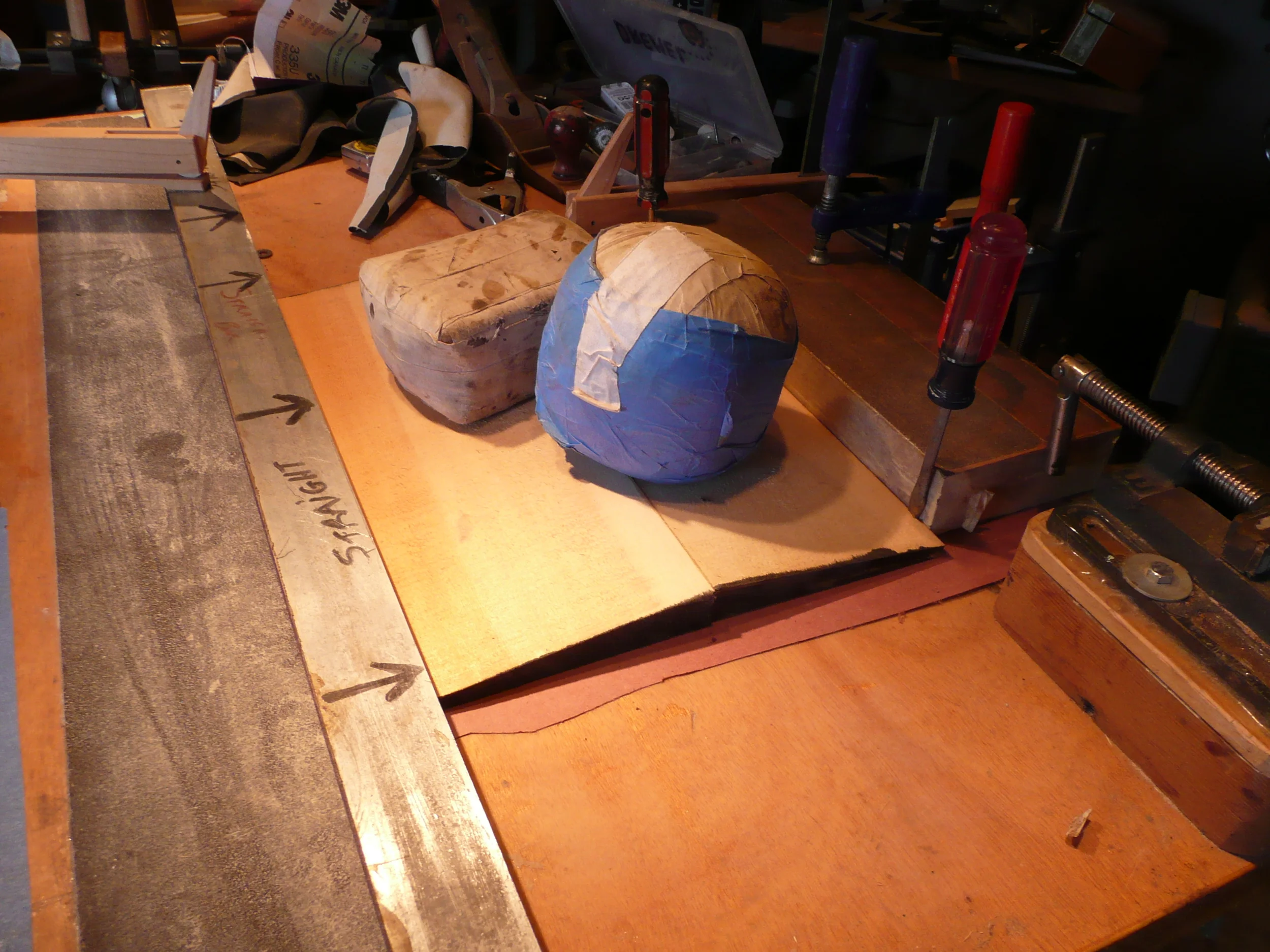  Traditional glue-up: A flat surface, pressed together, weight on top 