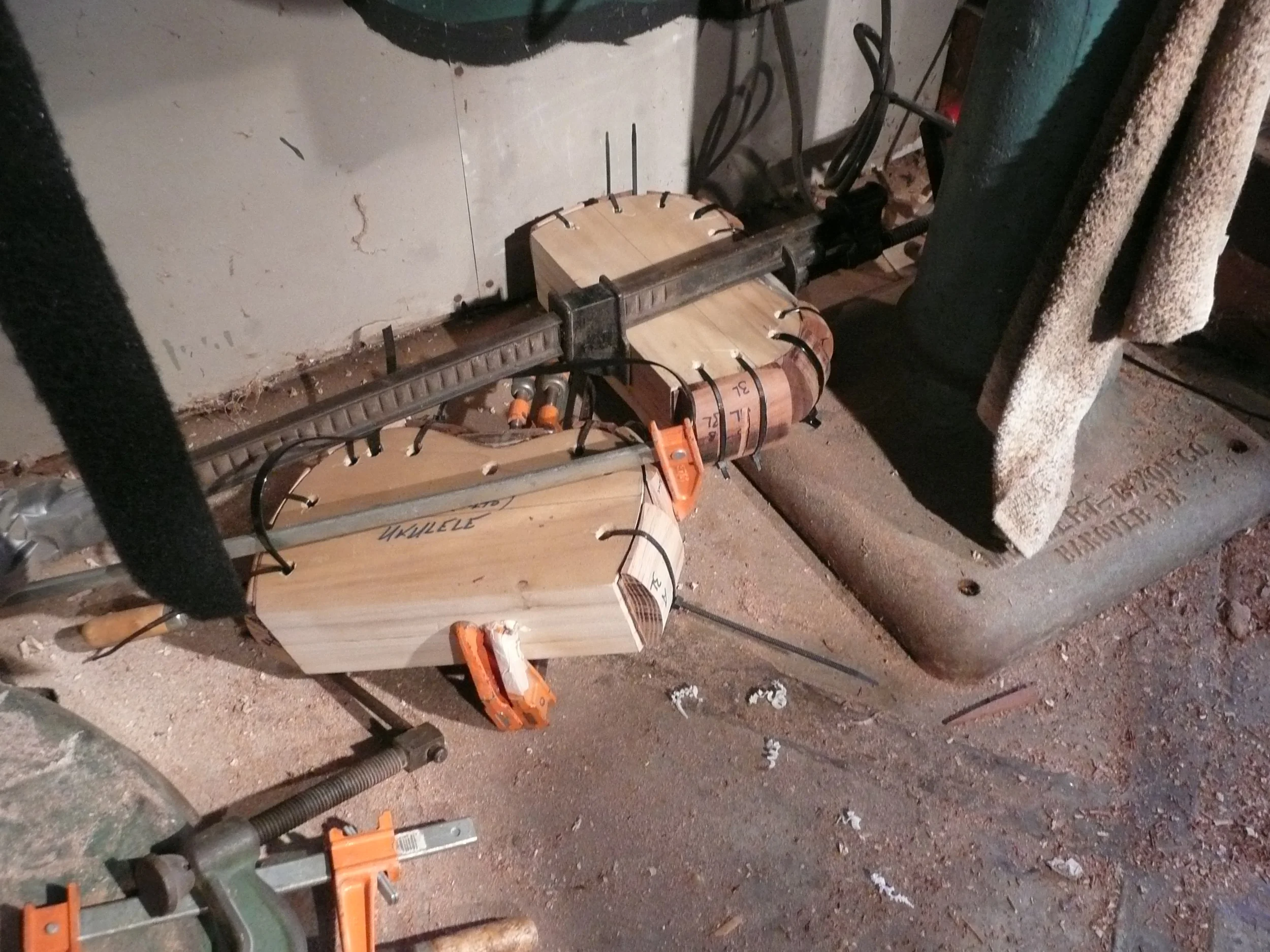  Sides clamped around forms 