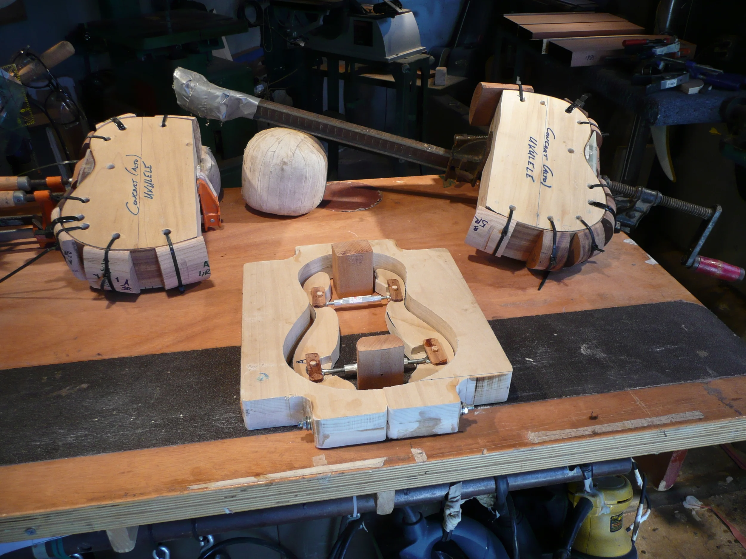  Elaborate shape jig took longer to make than the Uke 