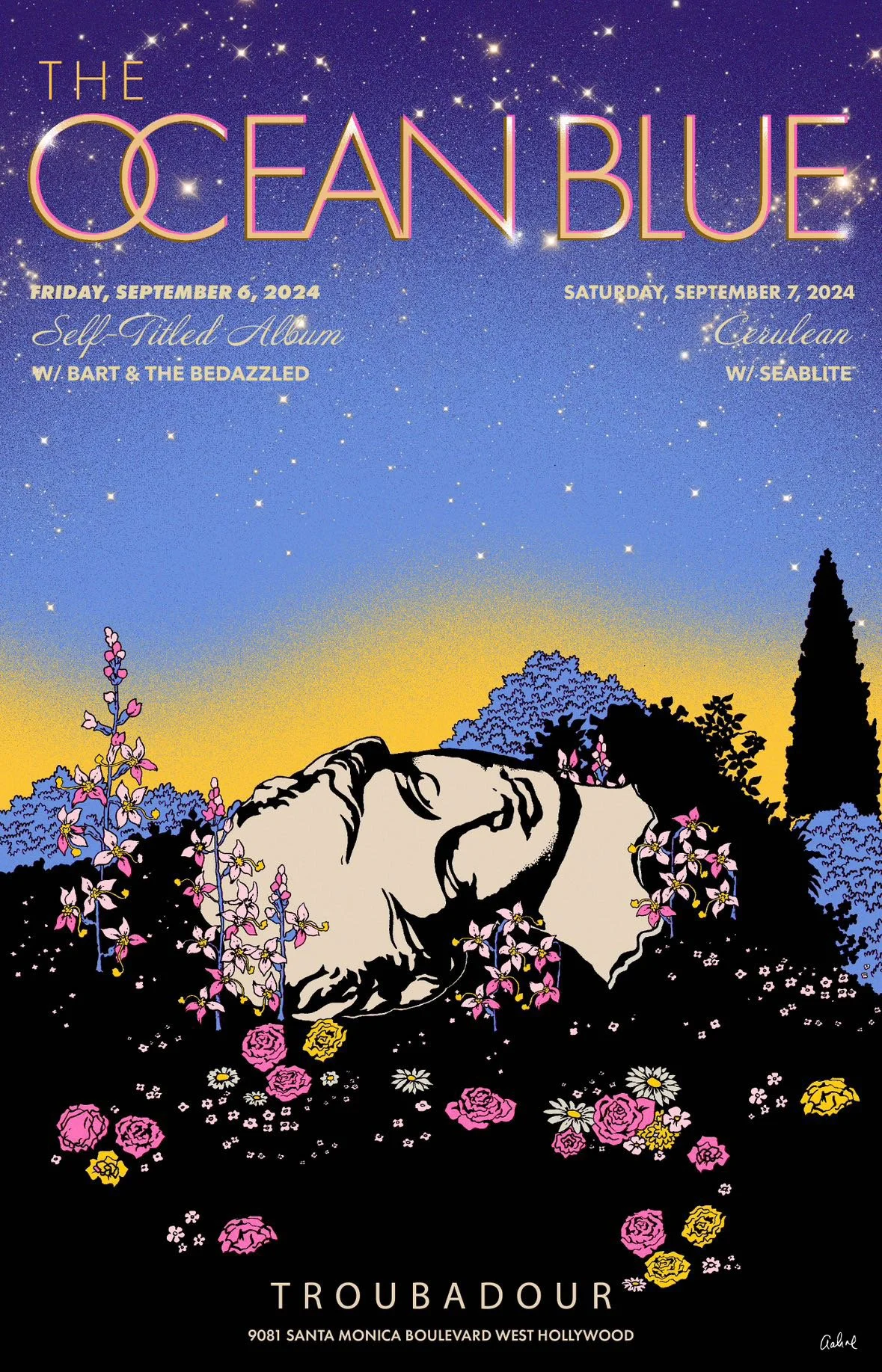 Sep 2024 Los Angeles Shows Poster (Ltd. Ed.) — The Ocean Blue