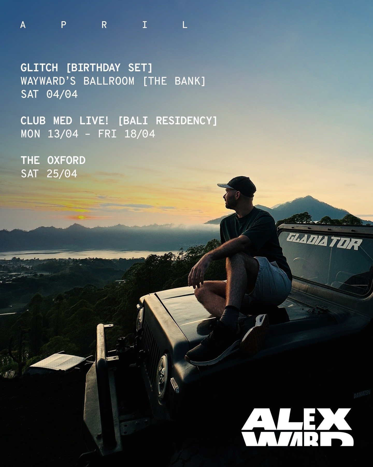 Birthday 👏 Bali 👏 Bars 👏 

April is shaping up to be one for the books. Playing my first ever birthday set at @gli.tchparty 🎂 followed by a 5-night stay for Club Med Live at @clubmedbali 🇮🇩 then it's back to @oxfordhotel where we popped our MG 