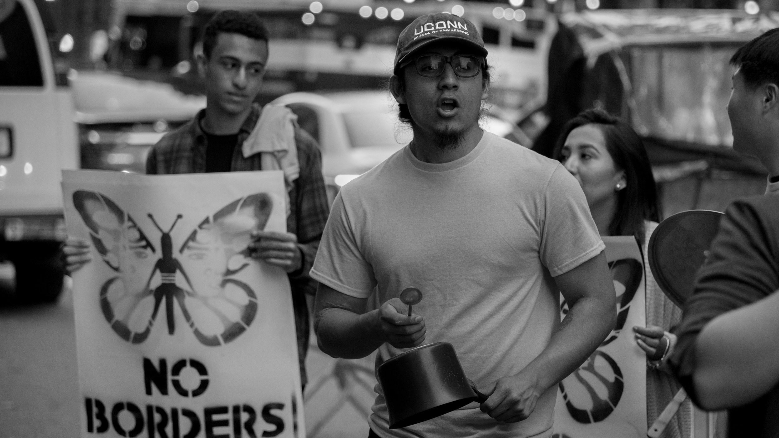  &nbsp;Eric joins other protesters in front of Trump Tower in New York City back in October, ahead of the election. In his work with immigration reform, Eric has become a community organizer for Connecticut Students 4 a Dream (C4D) and United We Drea