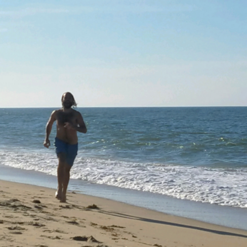 This is my best early morning "running seal pose," (photo by my mom). All the gifs are from George Michael's music video, "Freedom 90"