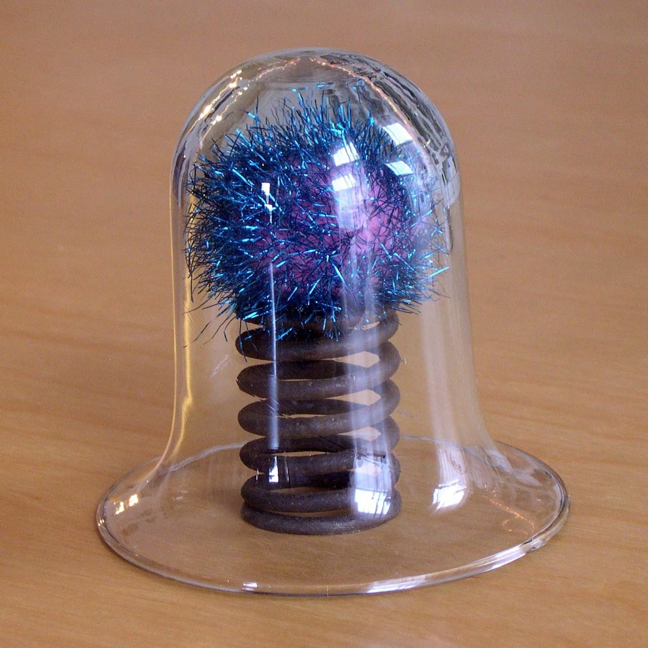 Spark 1998 Mixed media (glassware, steel, cat toy) Approx. 5" high Spark was a component of my installation "Dhghmunculus" The Lab, San Francisco, October-November 1998 Collection of Jennifer Una