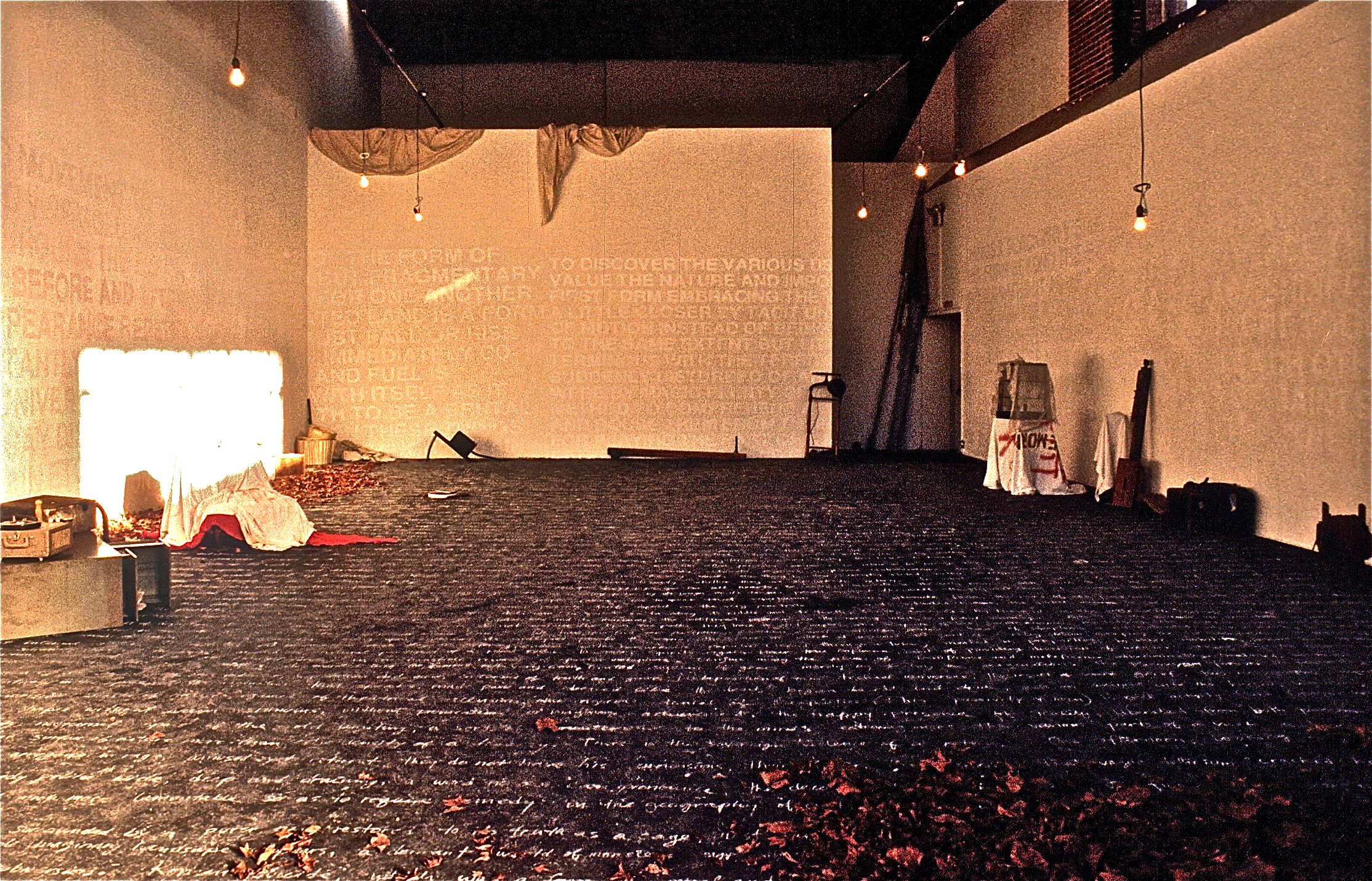  This installation,  Even If Such An Object Outside Us Were Unimportant , pictured here, was inspired of course by the 3-month 1990 tour &amp; a longer 1991 one, but also by a photograph in National Geographic of Nicolai Ceausescu's palace after it h