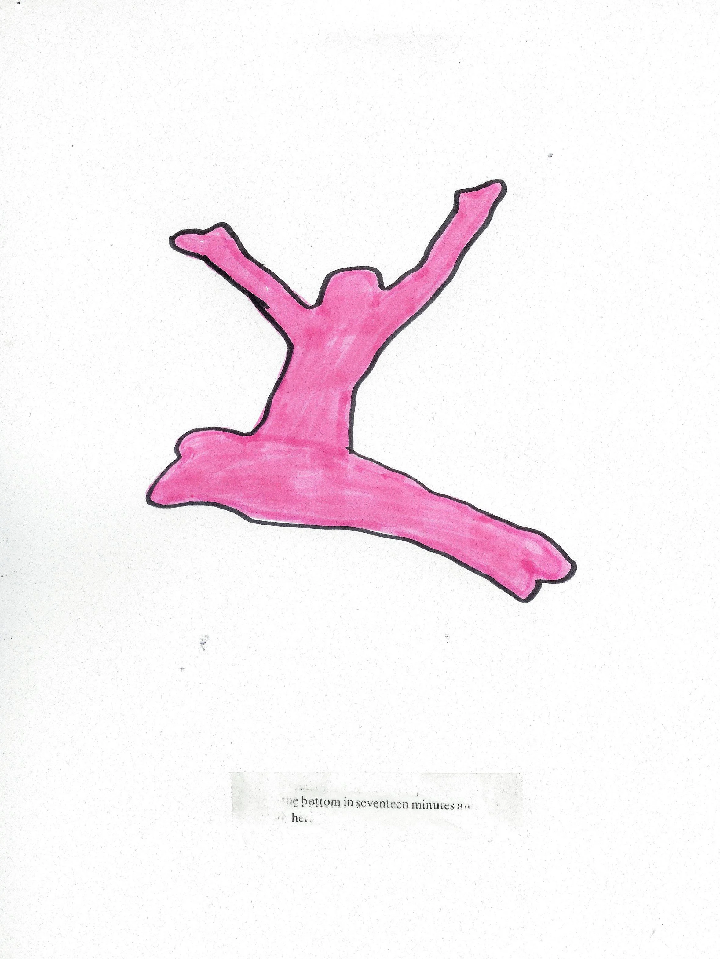 Bottom In Seventeen Minutes (aka Disaster 1.2 ) 2006 magic marker & collage on card stock 11" h x 8.5" w part of Disaster Drawings 1 series