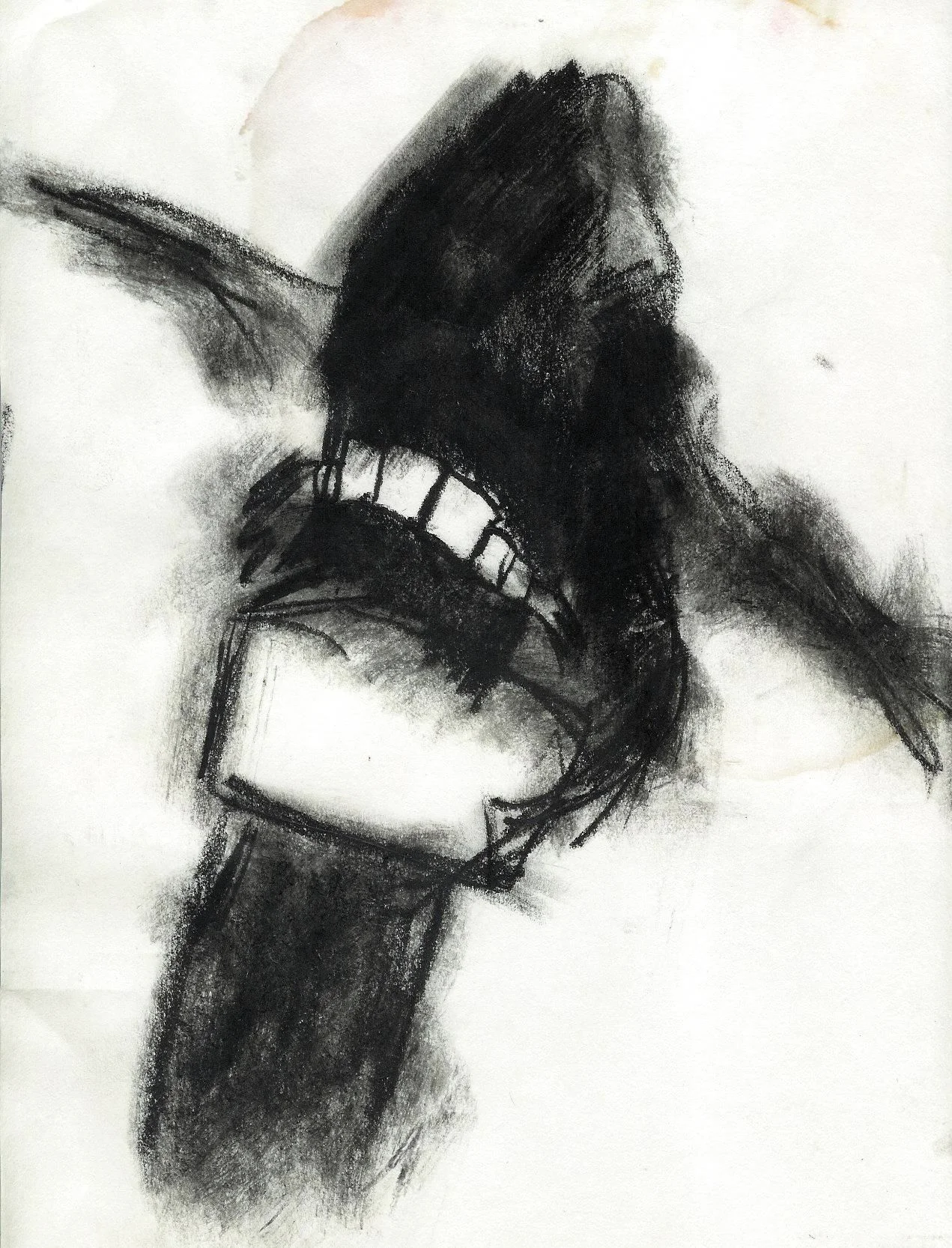 Teeth Puppet 1 2004 charcoal on paper 12" h x 9" w