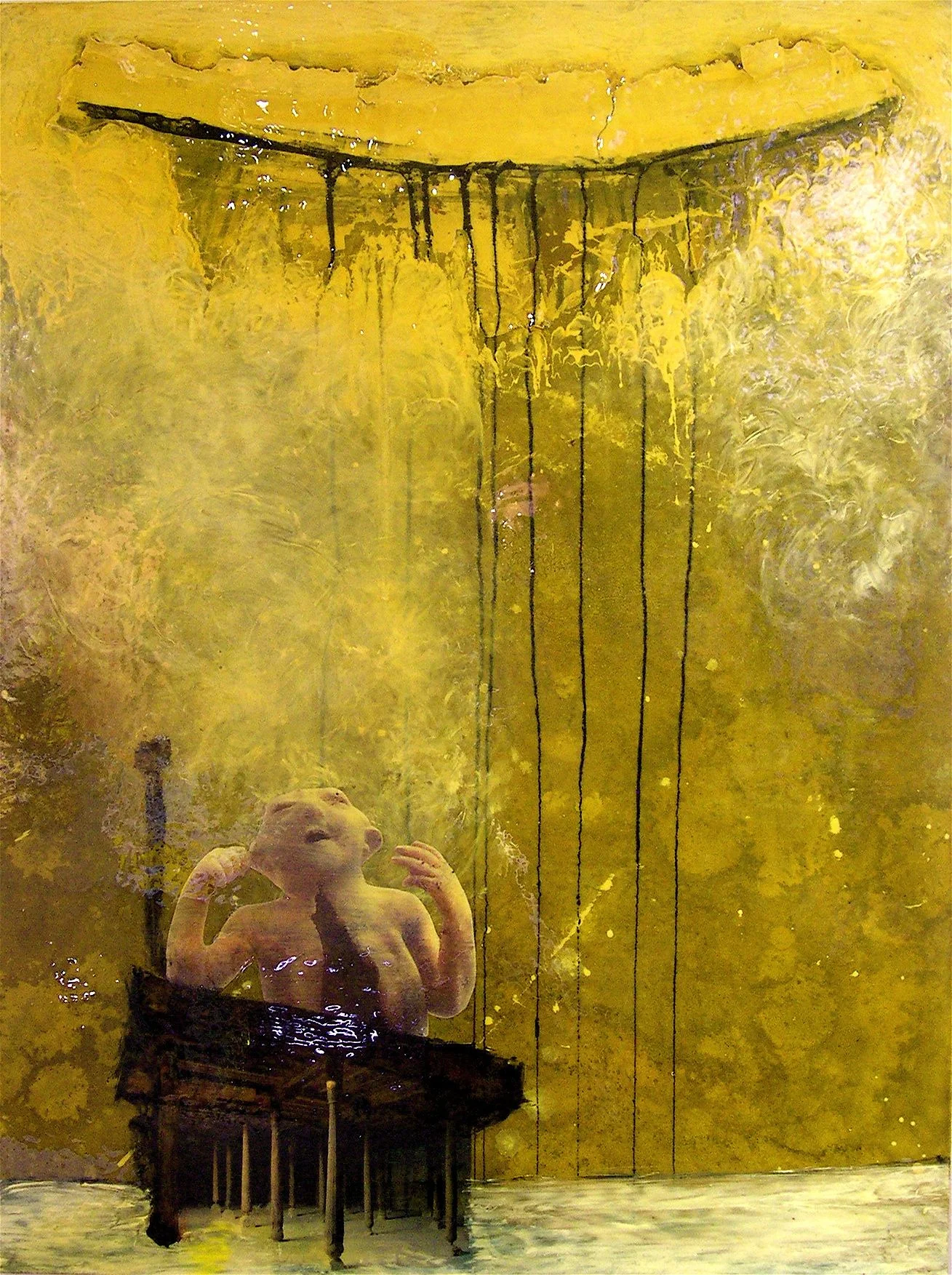 Son of Heaven 2006 Mixed media on canvas 40" h x 30" w Exhibited in Heavy Hitters at Cricket Engine 2009 Collection of Rob Rynski