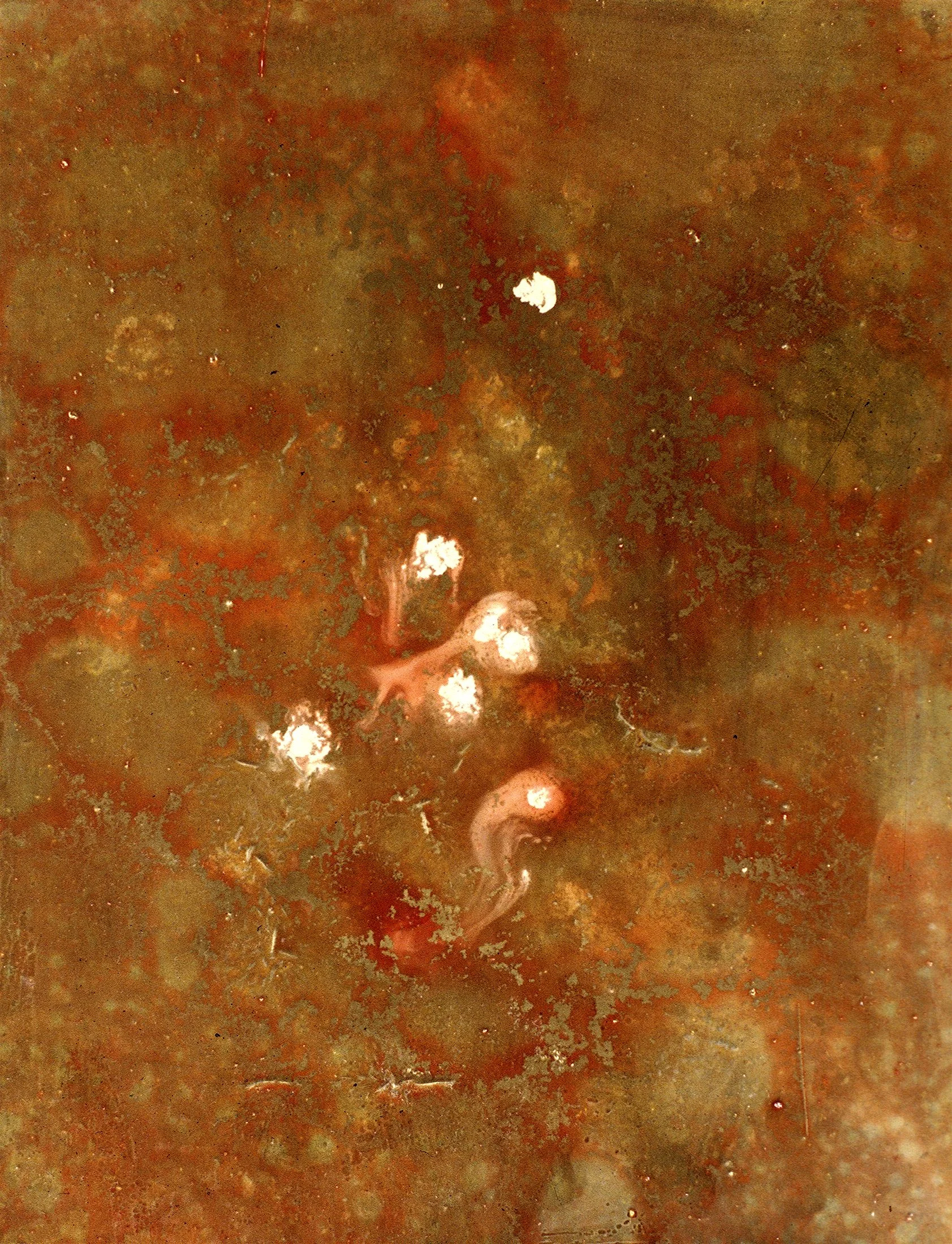 Surface 13 2002 Varnish, spray paint, Liquid Paper on canvas 18" h x 14" w