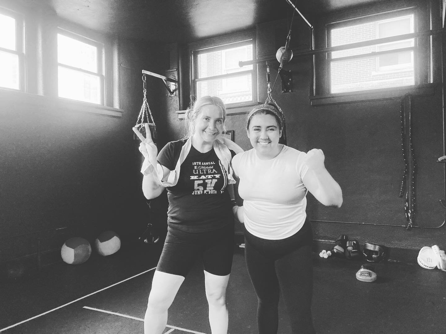These two ladies have been training 3 times a week for over a month! Today they accomplished an 8 round fighting challenge and ended it on their feet still breathing! Very proud. 
&mdash;&mdash;
Also on another note&hellip;please know we will be inco