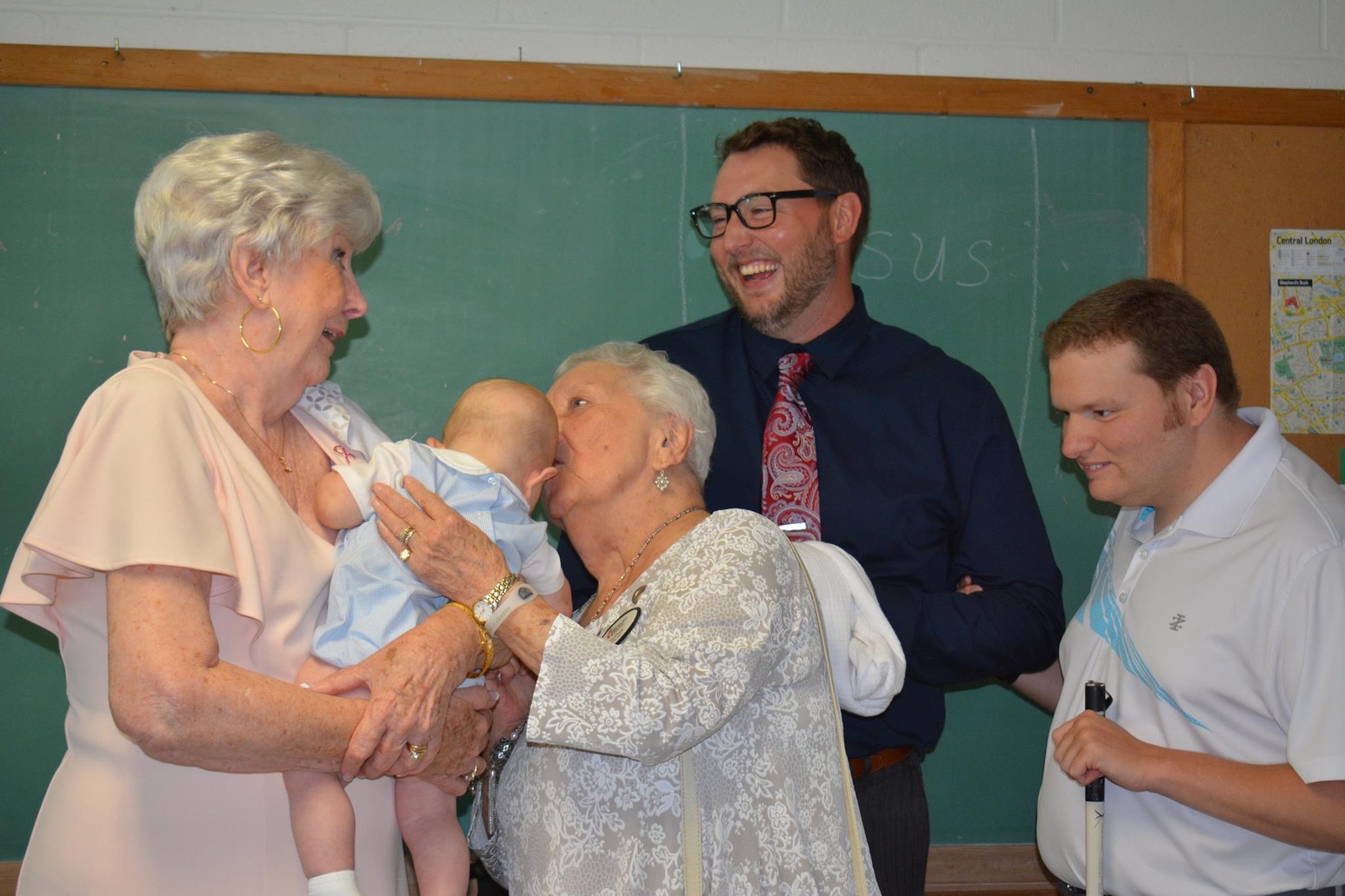 Family fun at a church meal