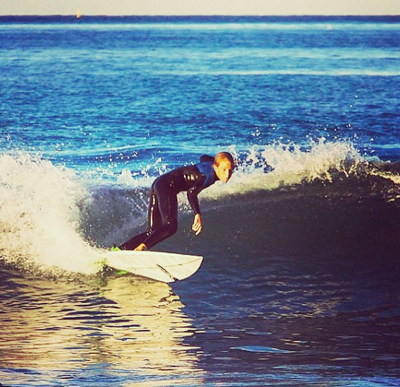 Riley Kraatz doing a stylish backside cut back at T-Street during a Crook’s Surf Essentials team practice!