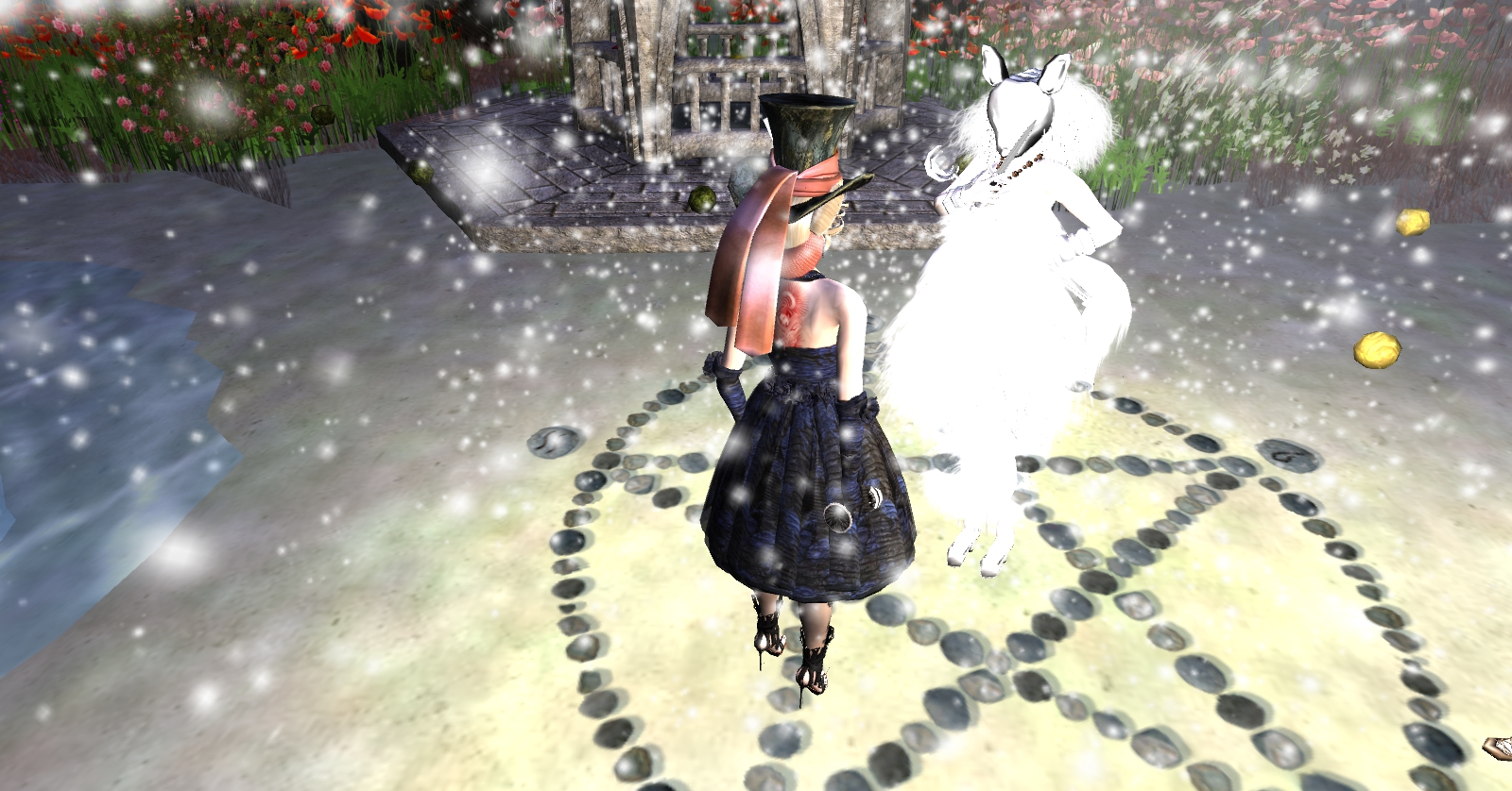  Receiving a blessing from Priestess Nepherses. 