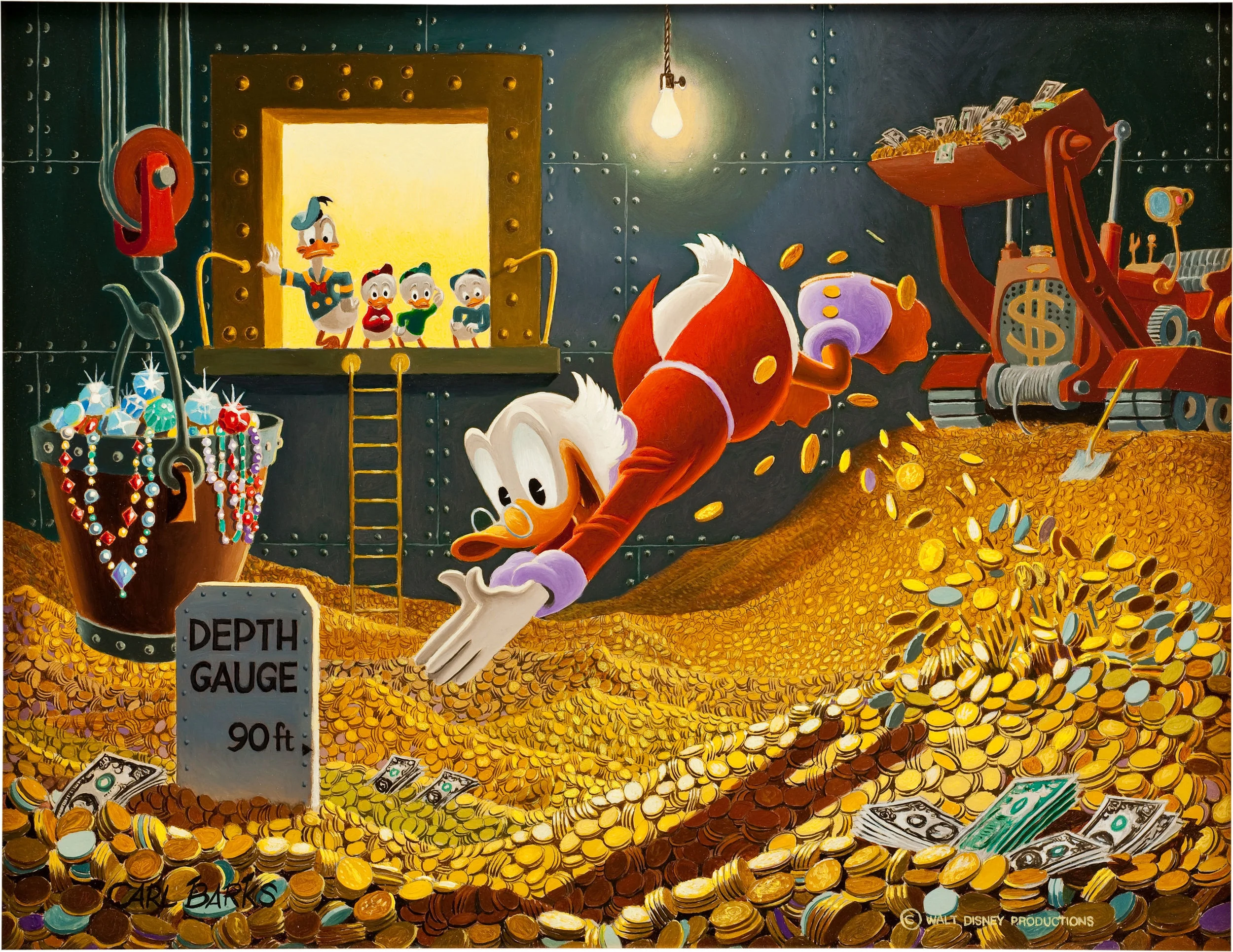 Is this really the only person who can afford to visit Disney? © Carl Barks The Sport of Tycoons Painting Original Art (1974)