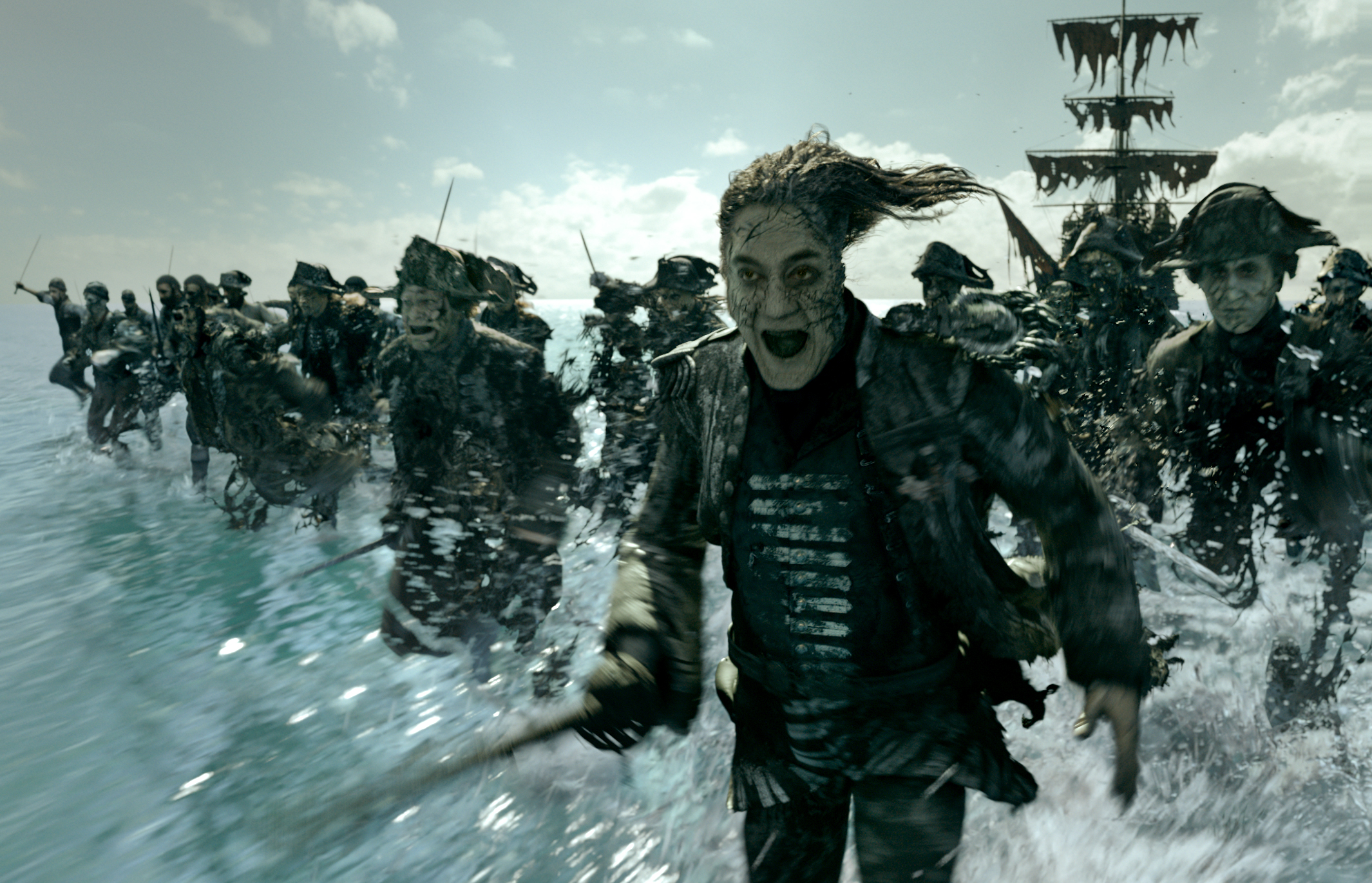 Captain Salazar (Bardem) and his cursed crew. Pretty terrifying right?