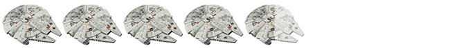 HIS RATING: 4.5 out of 5.0 "Millennium Falcons"