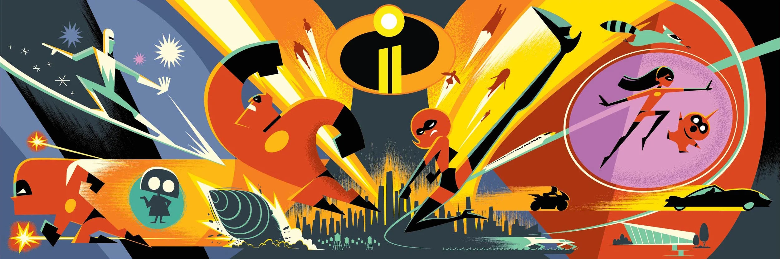 Some awesome concept art for Incredibles 2. This style of art was featured in the credits which was fun!