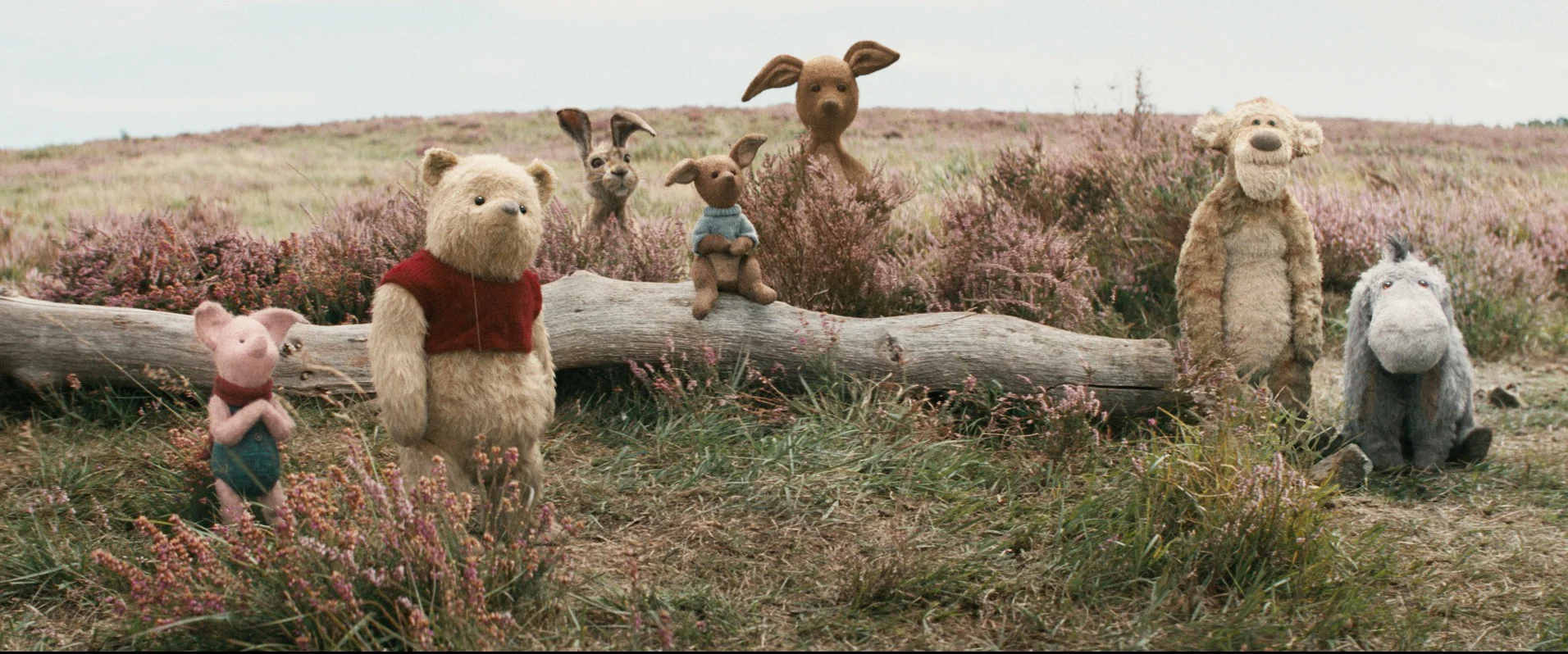 Old friends are brought to life on the big screen. How cute are Piglet, Pooh, Rabbit, Roo, Kanga, Tigger and Eeyore?