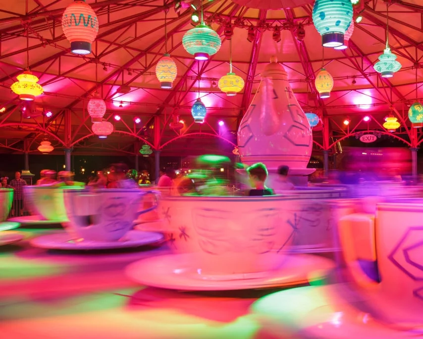 Mad Tea Party featured a special lighting overlay.