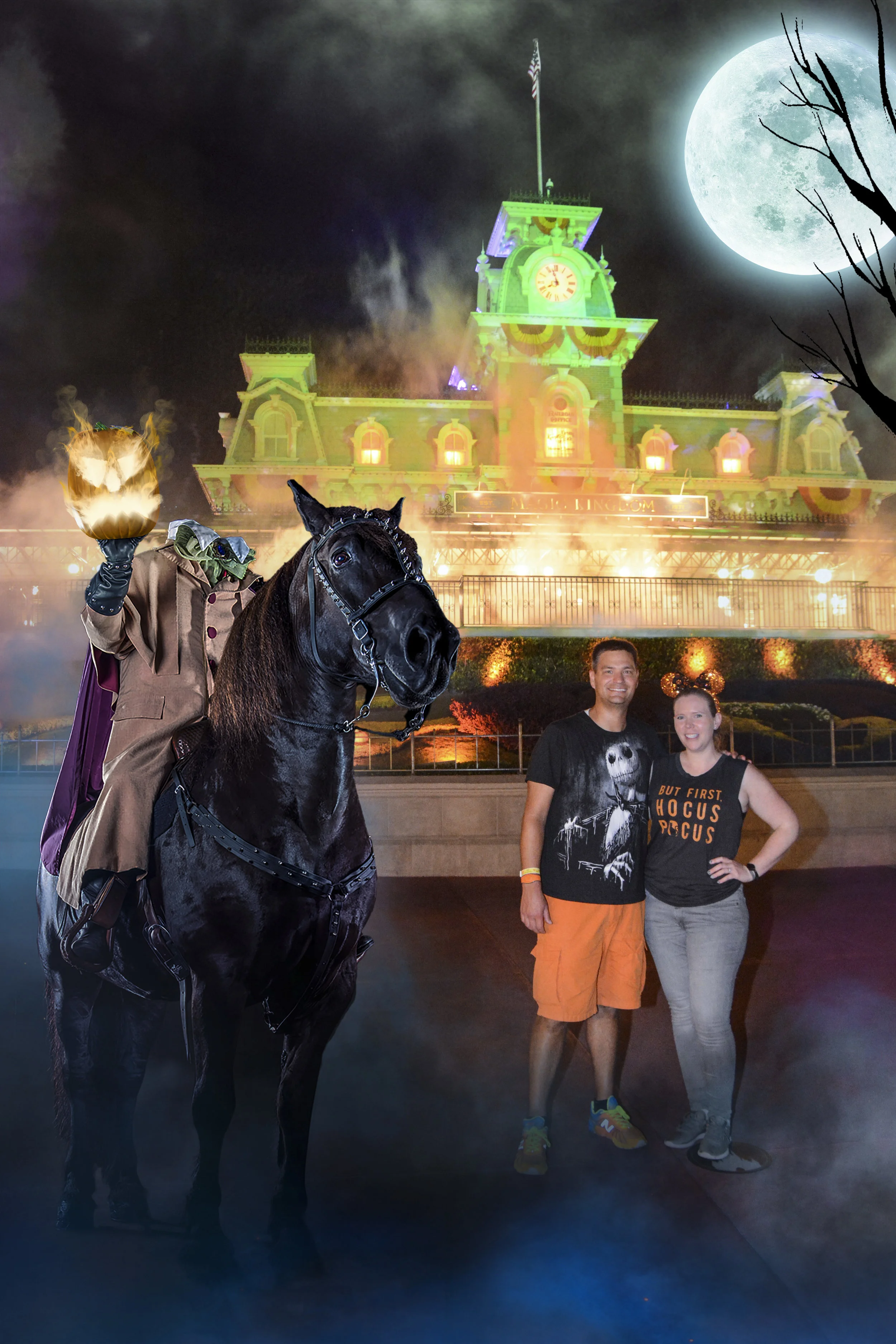 When the Headless Horseman stops for a pic.
