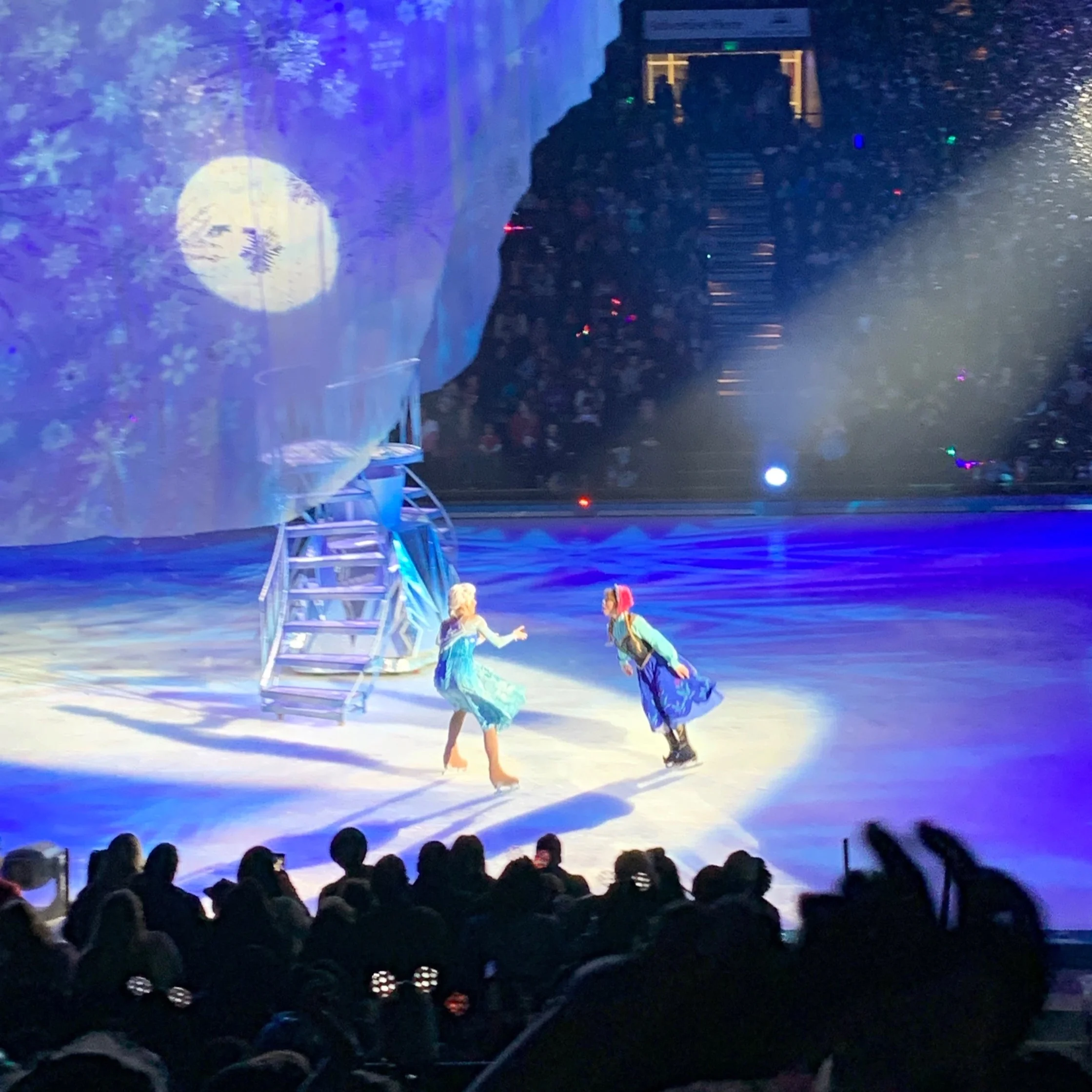 Elsa & Anna even brought snow to the arena.
